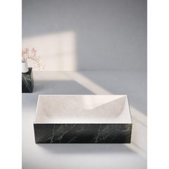 Blessed Tub Square by Kreoo in Nero Marquina & Bianco Del Re Marble