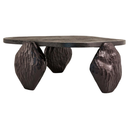 Blessing Hand Chiseled Ebonized & Shou Sugi Ban Hardwood Coffee Table 