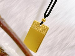 Blessing Plaque Necklace in 24 Karat Yellow Gold