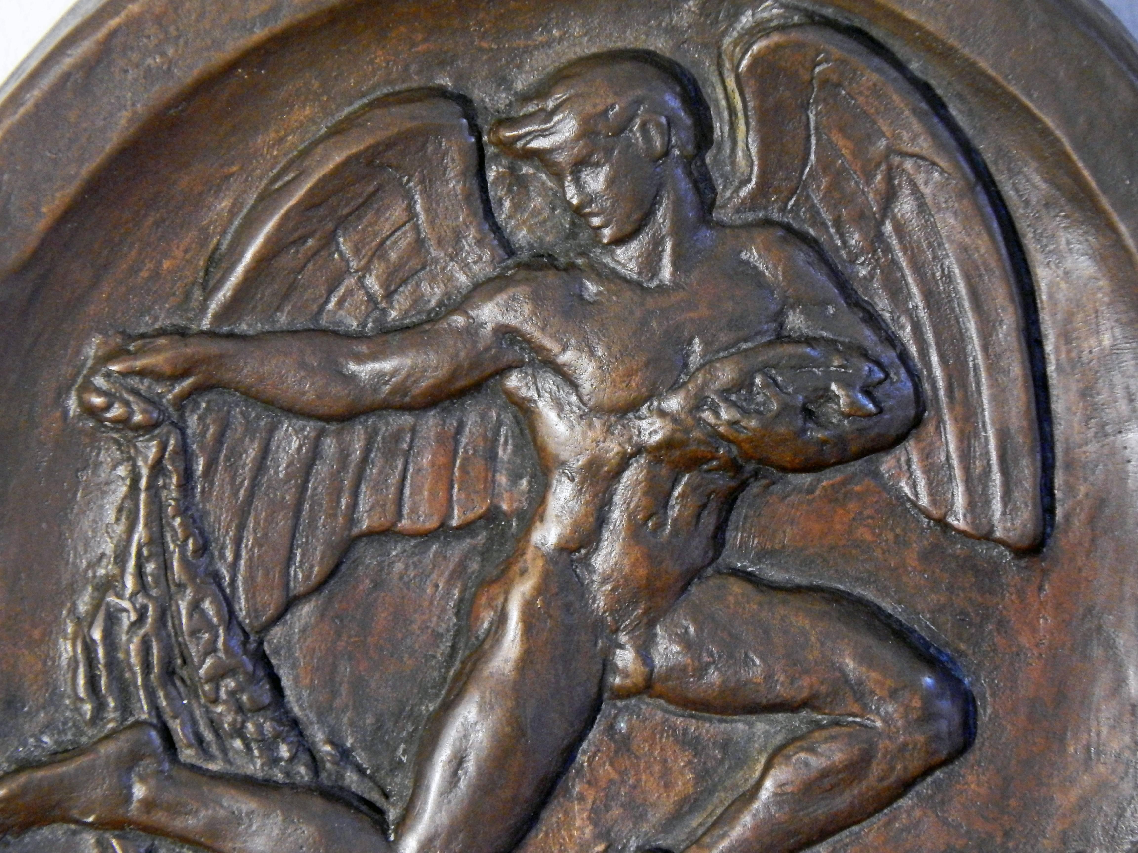 Américain « Blessing the Fishing Industry », sculpture Art déco en bronze en bas-relief d'un nu en vente