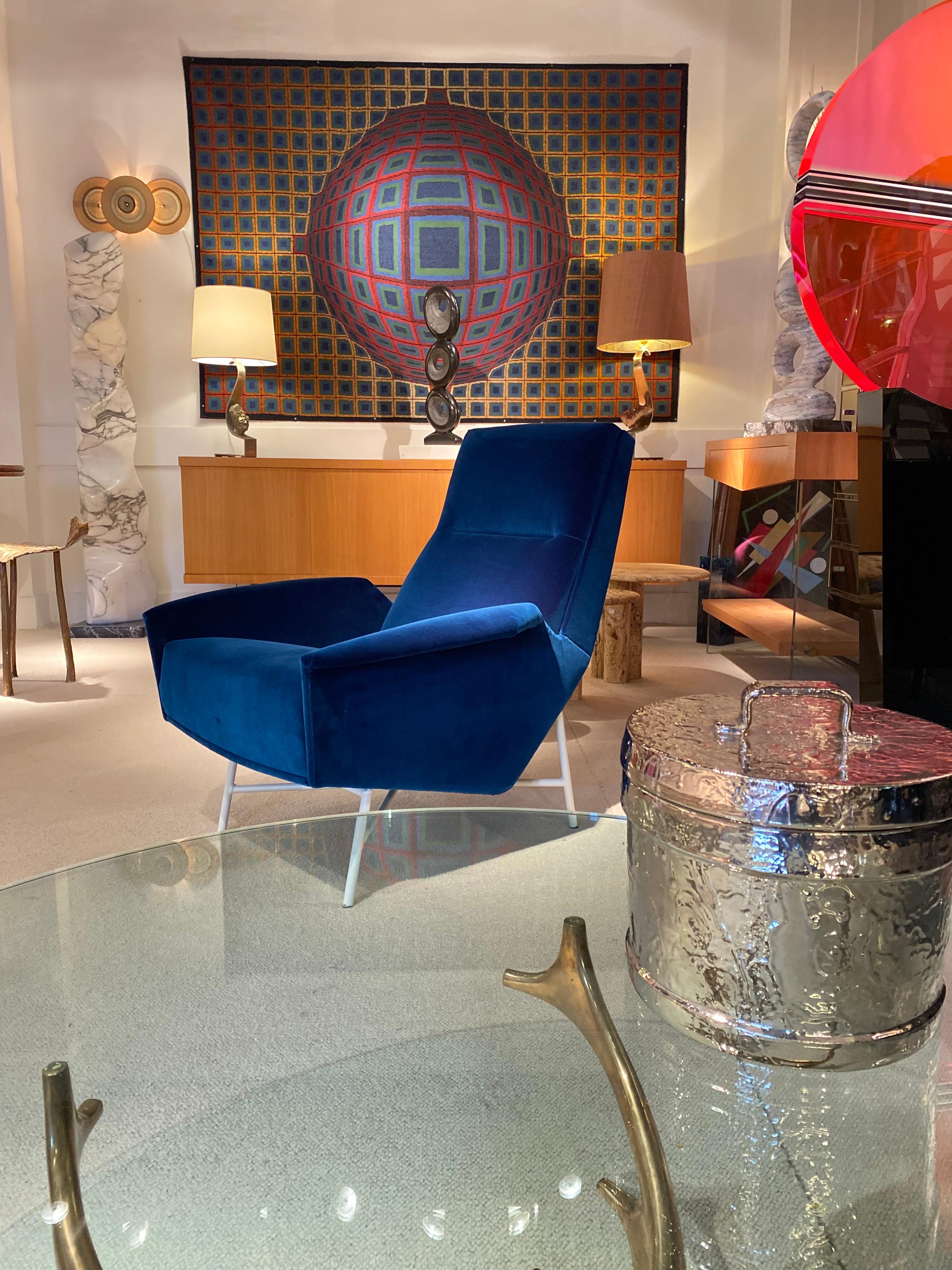 Mid-20th Century Bleu Armchair by Claude Delor