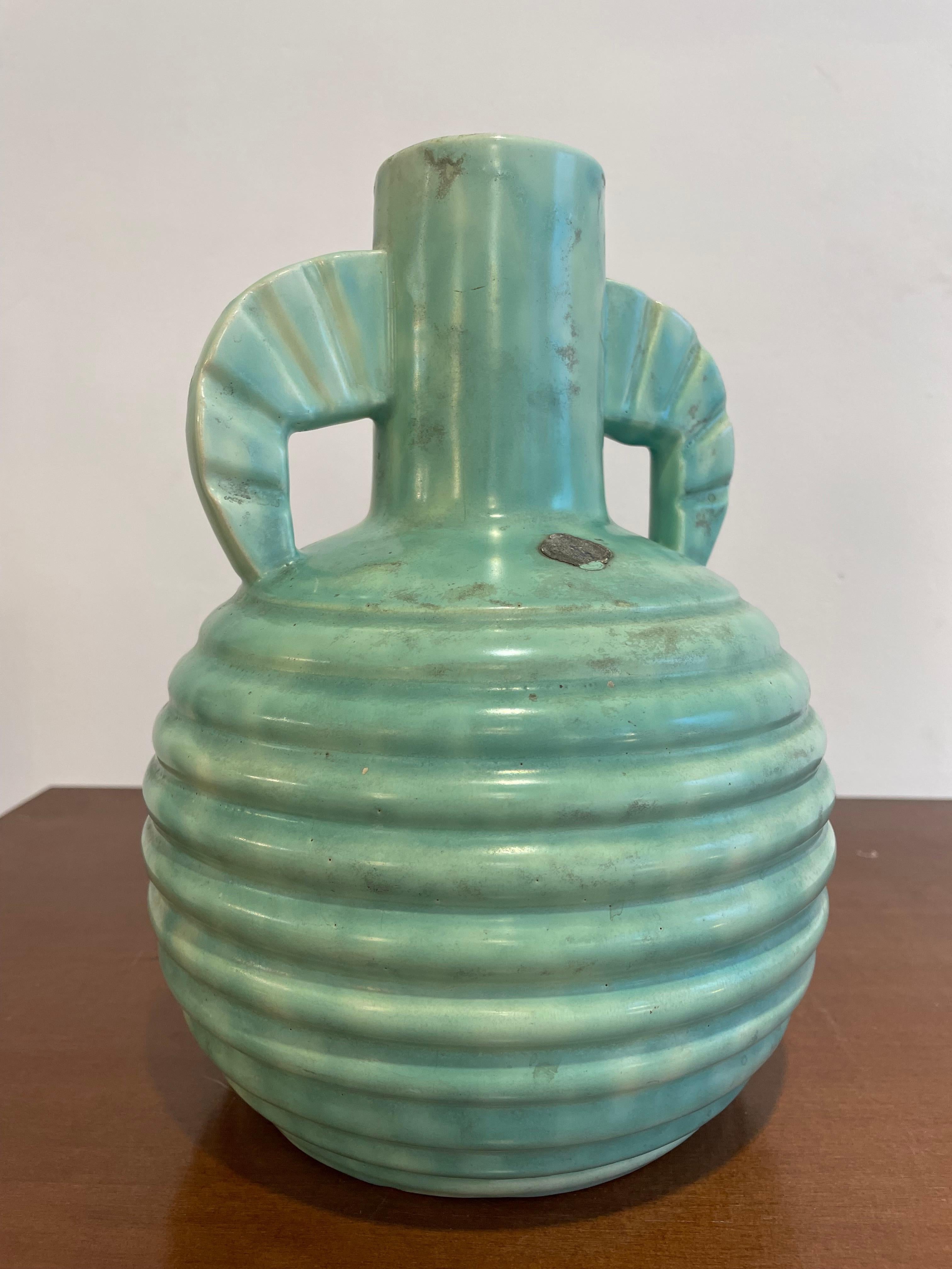 Bleu Ceramic Vase by Boch, 1920s For Sale 3