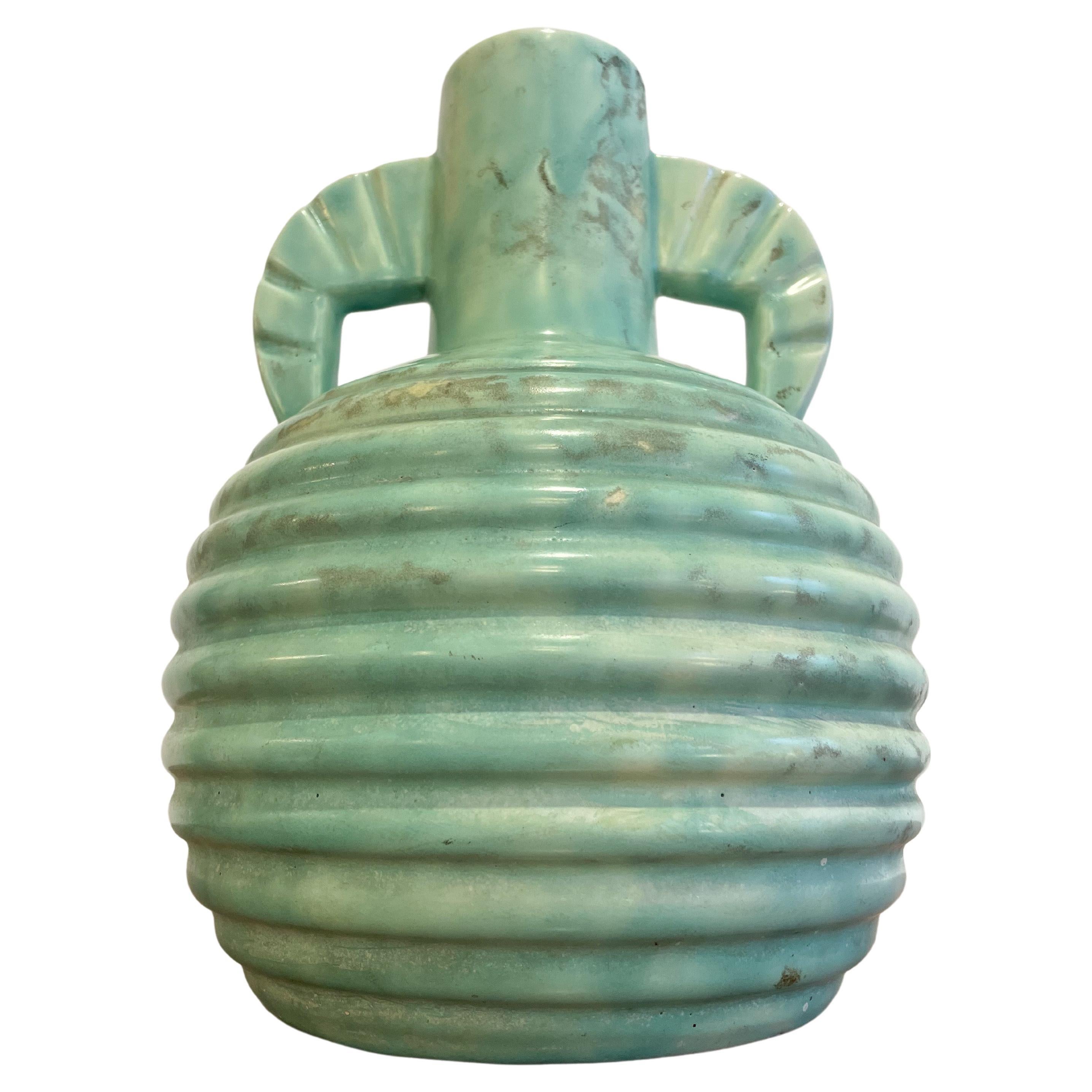 Bleu Ceramic Vase by Boch, 1920s