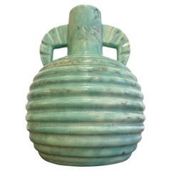 Antique Bleu Ceramic Vase by Boch, 1920s