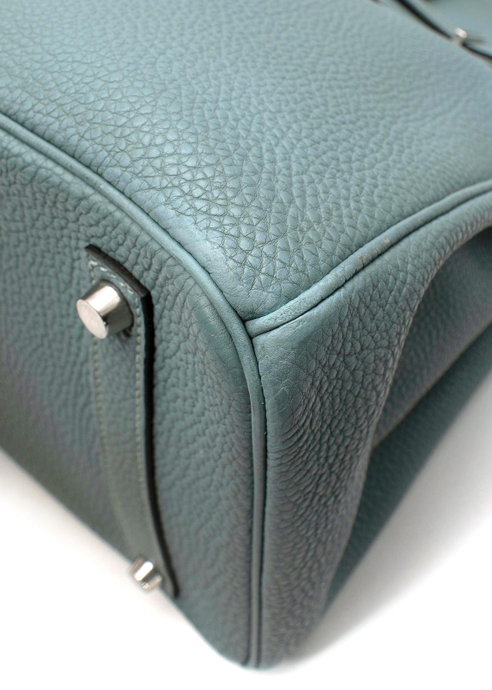 Women's or Men's Bleu Ciel Togo Leather Birkin 35 PHW For Sale