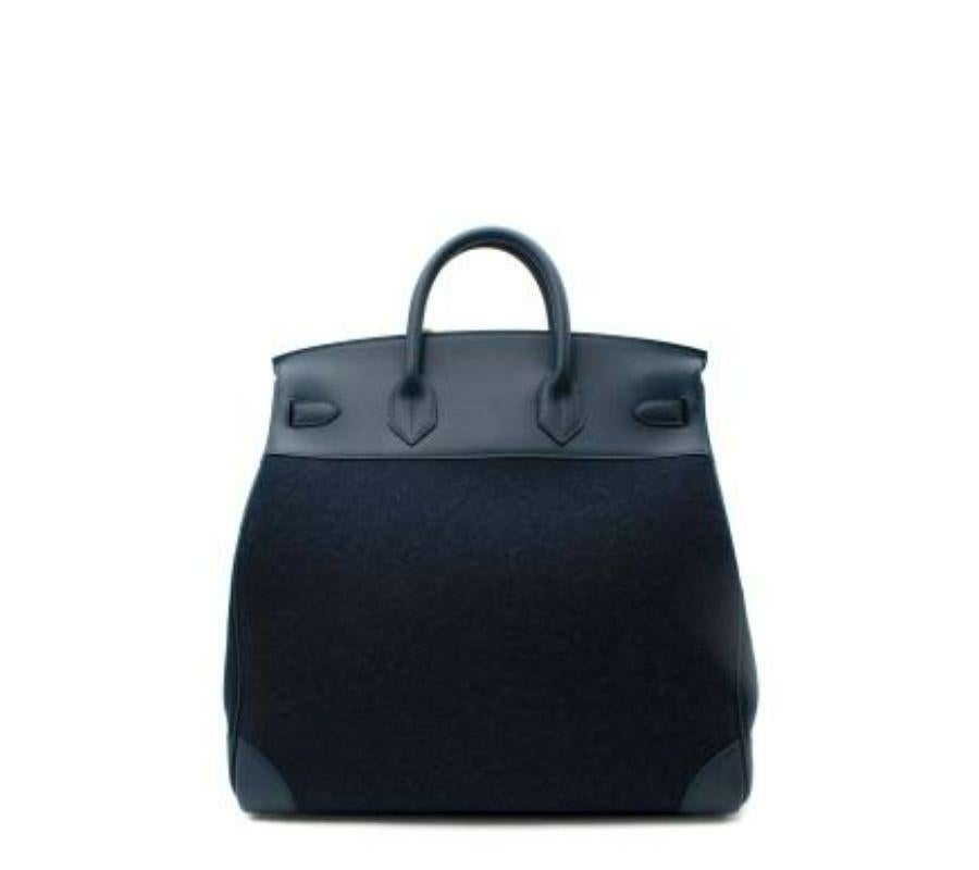 Hermes Bleu Nuit Todoo Feutre & Blue de Malte Evercolour Birkin 40 HAC PHW in vendita 1