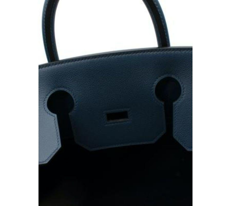 Hermes Bleu Nuit Todoo Feutre & Blue de Malte Evercolour Birkin 40 HAC PHW in vendita 4