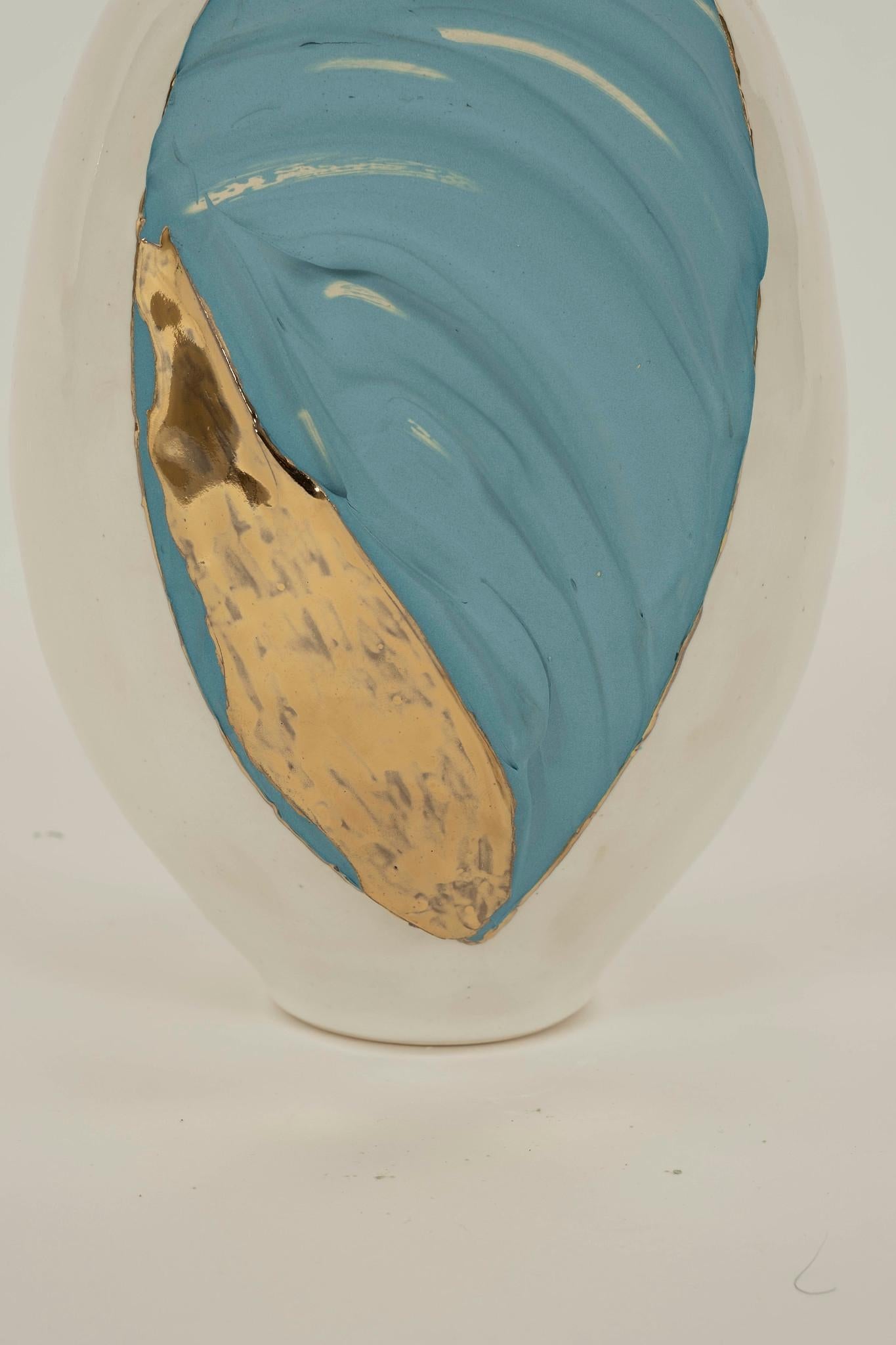 Organic Modern Bleu Patisse Porcelain Vase Chase Gamblin