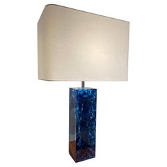 Bleu Resin Lamp by Marie Claude De Fauquieres