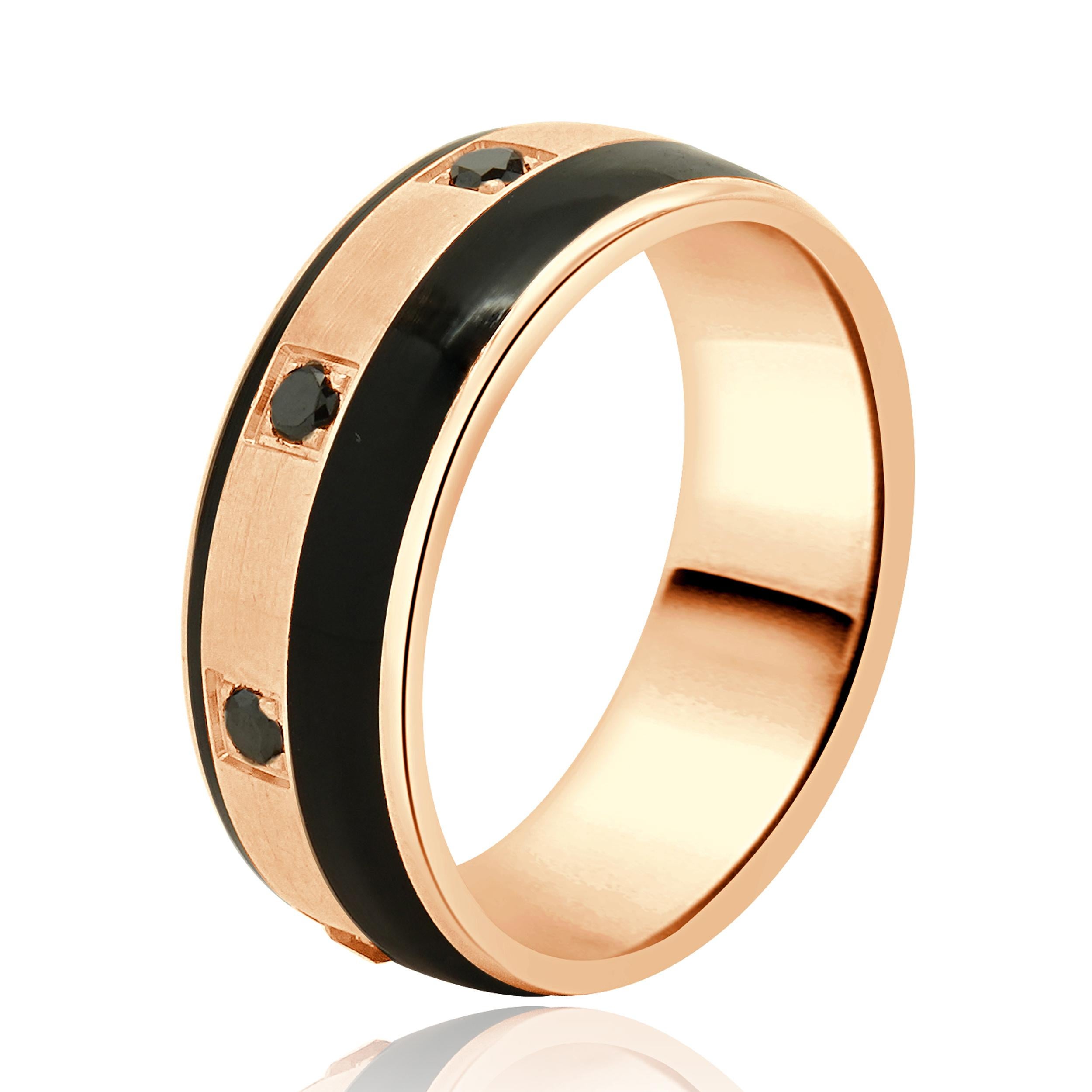 Designer: Bleu Royal
Materiale: oro rosa 14 carati
Diamante: 8 tagli rotondi = 0,16cttw
Colore: nero
Dimensione: 10.25
Peso: 11,90 grammi