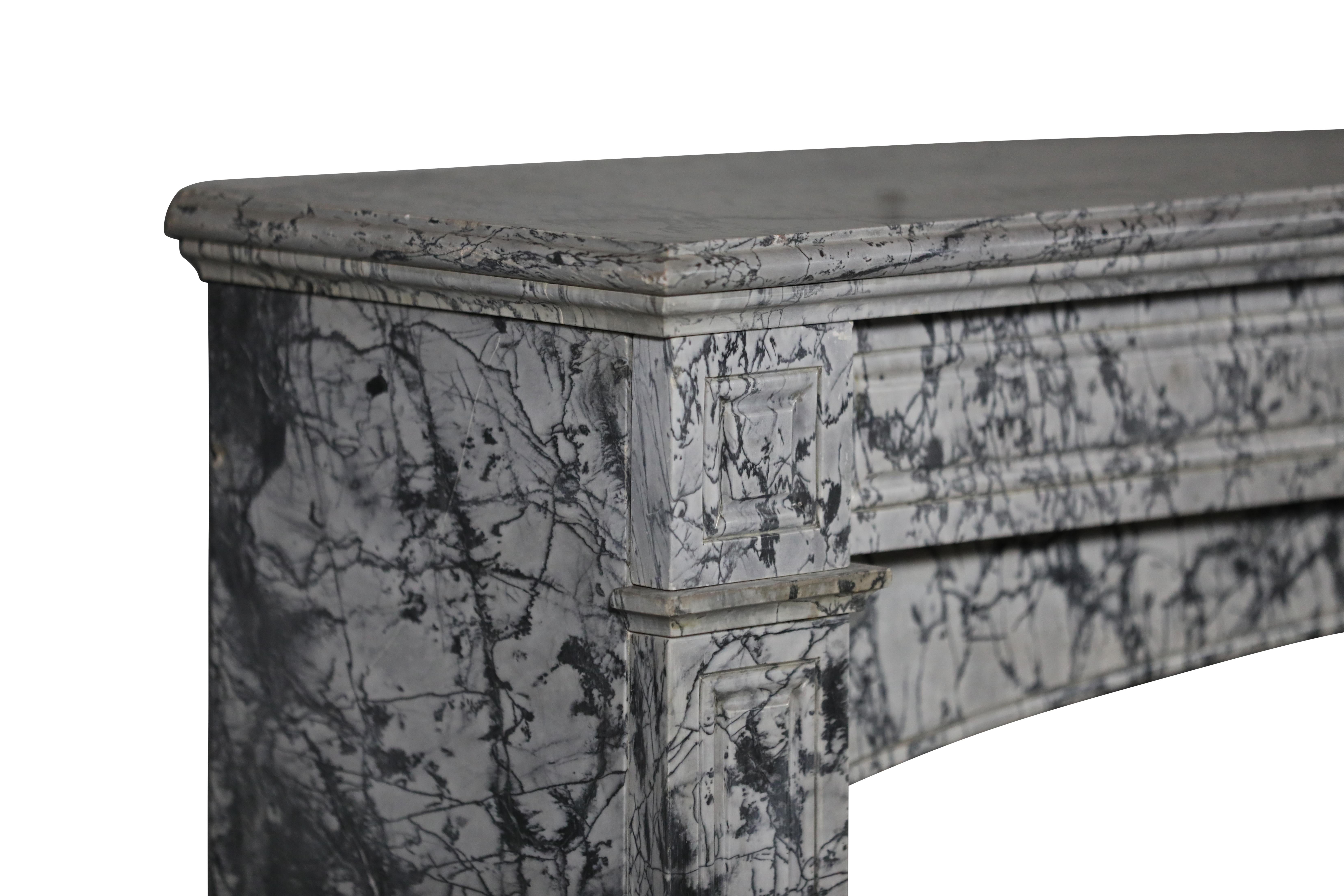 Bleu Turquin Marble Fireplace Surround In Great Condition For Timeless Design For Sale 6