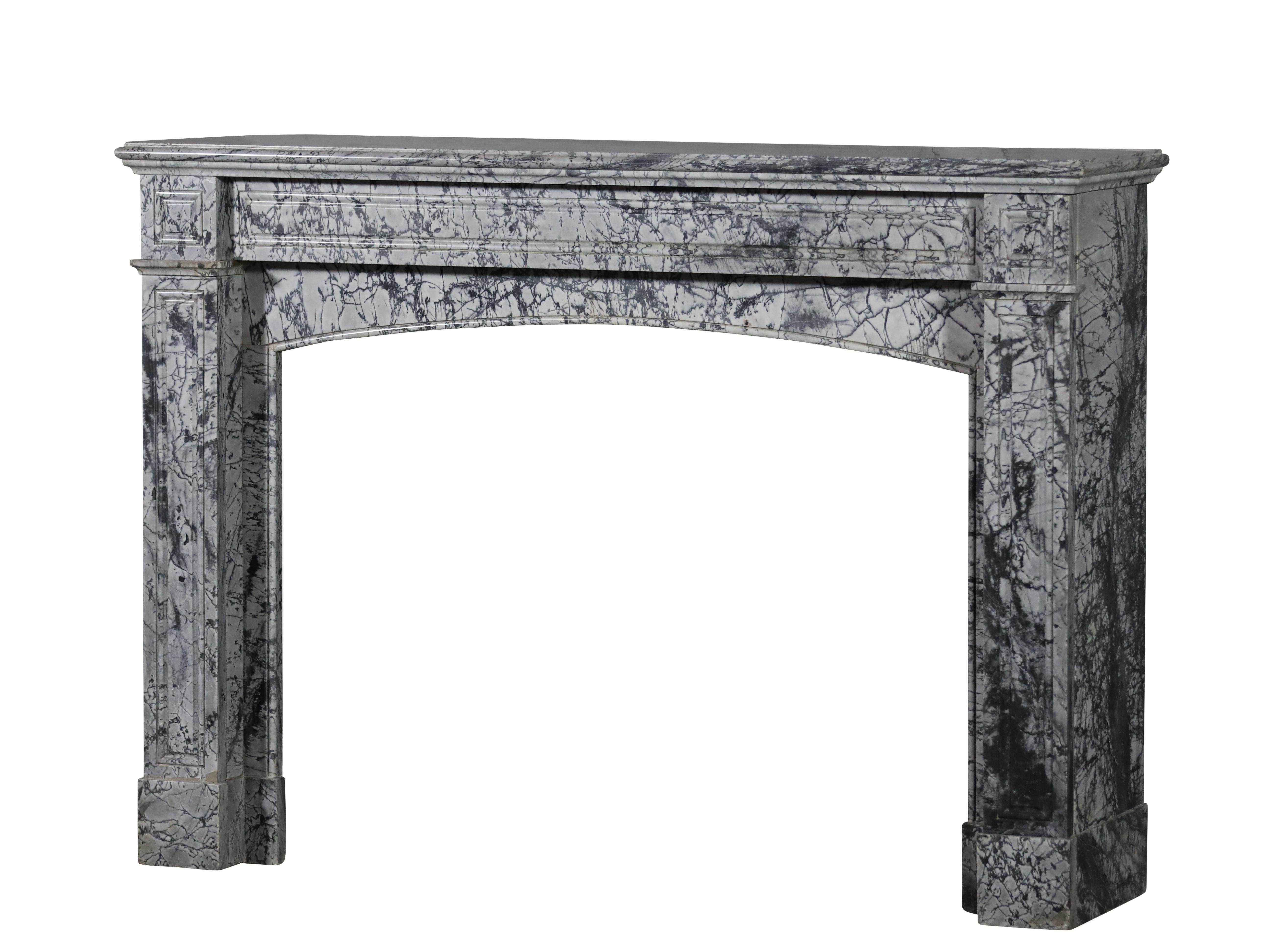 Bleu Turquin Marble Fireplace Surround In Great Condition For Timeless Design For Sale 7