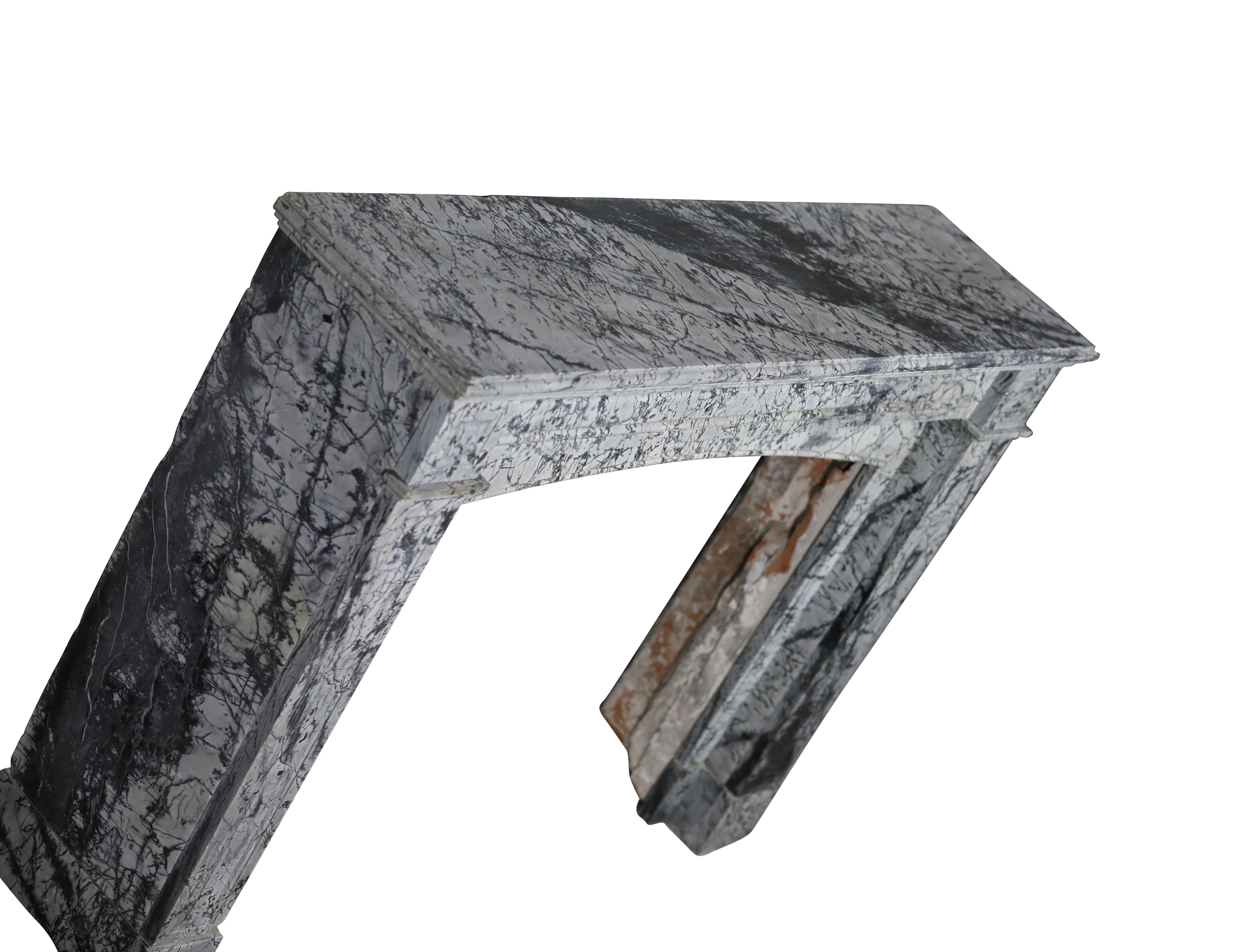 Bleu Turquin Marble Fireplace Surround In Great Condition For Timeless Design For Sale 9