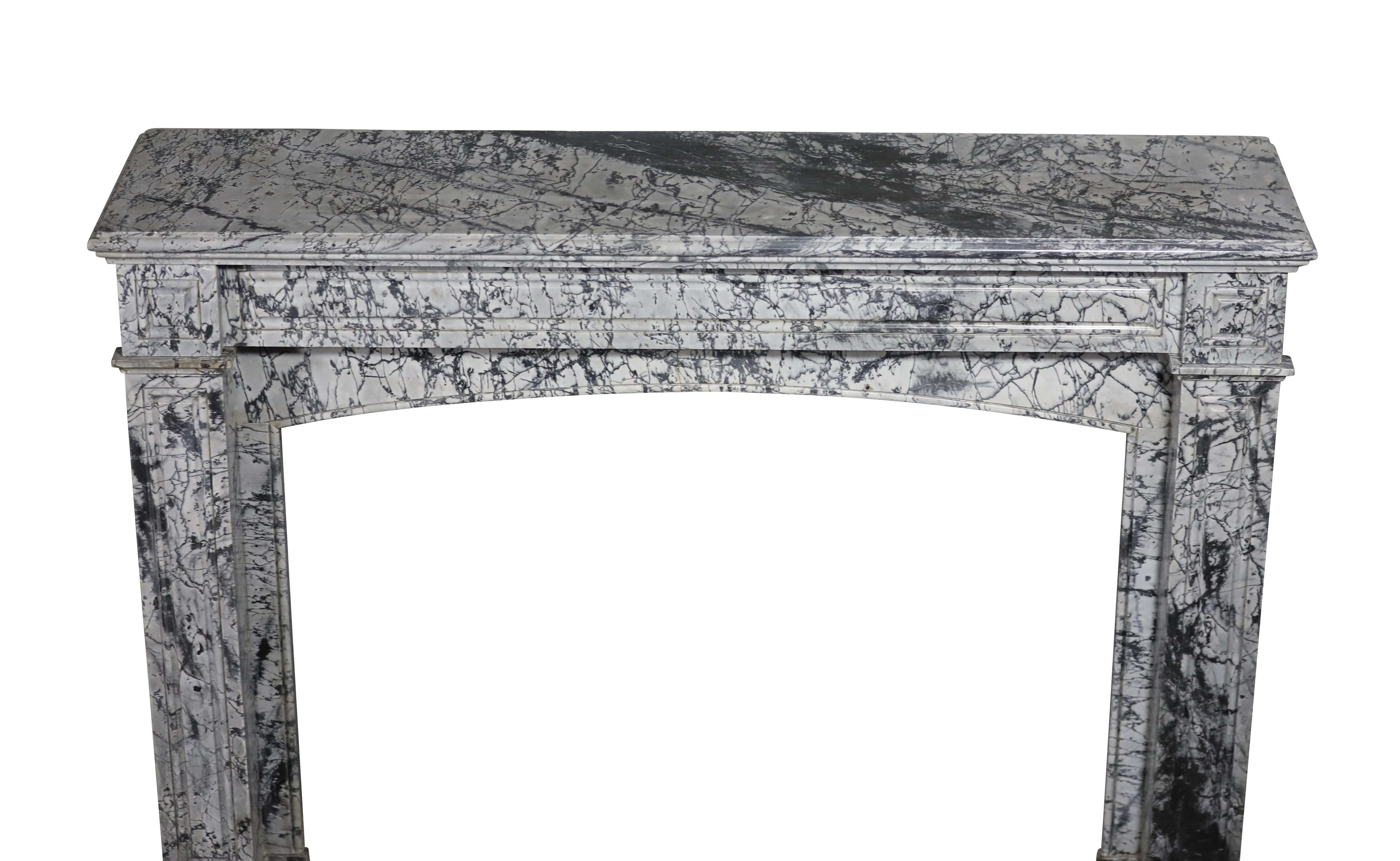 Bleu Turquin Marble Fireplace Surround In Great Condition For Timeless Design For Sale 10