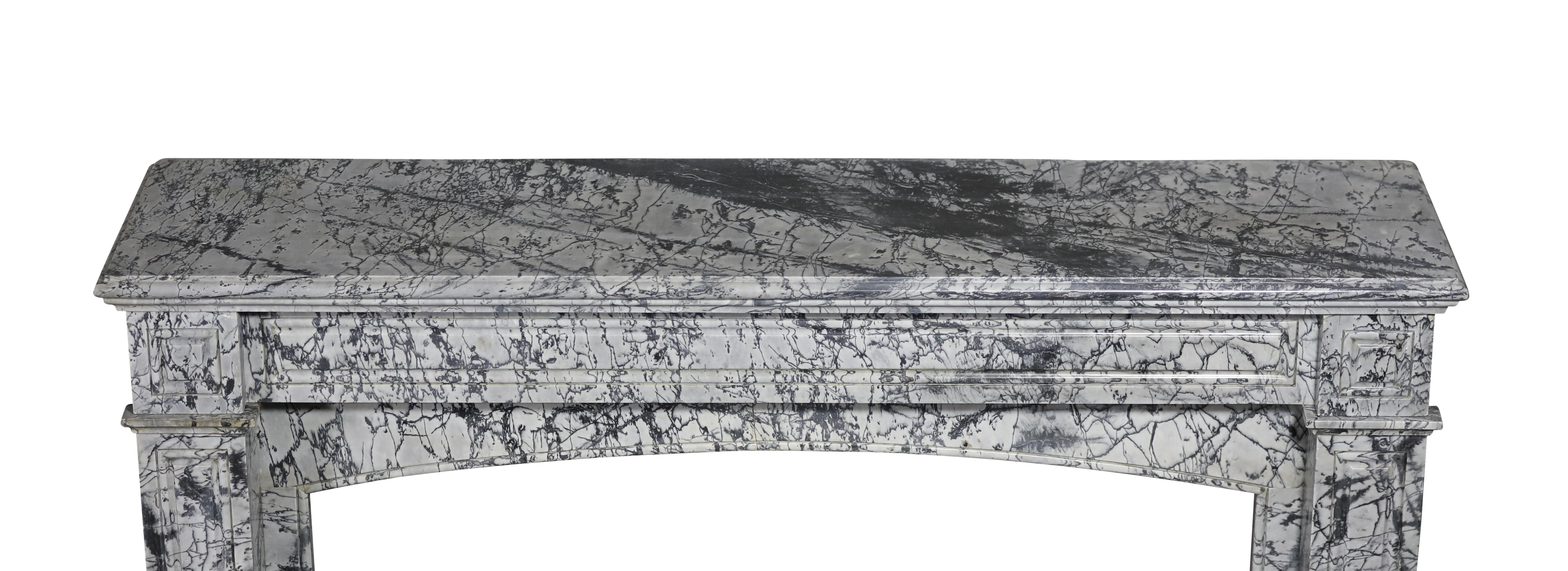 Bleu Turquin Marble Fireplace Surround In Great Condition For Timeless Design For Sale 11