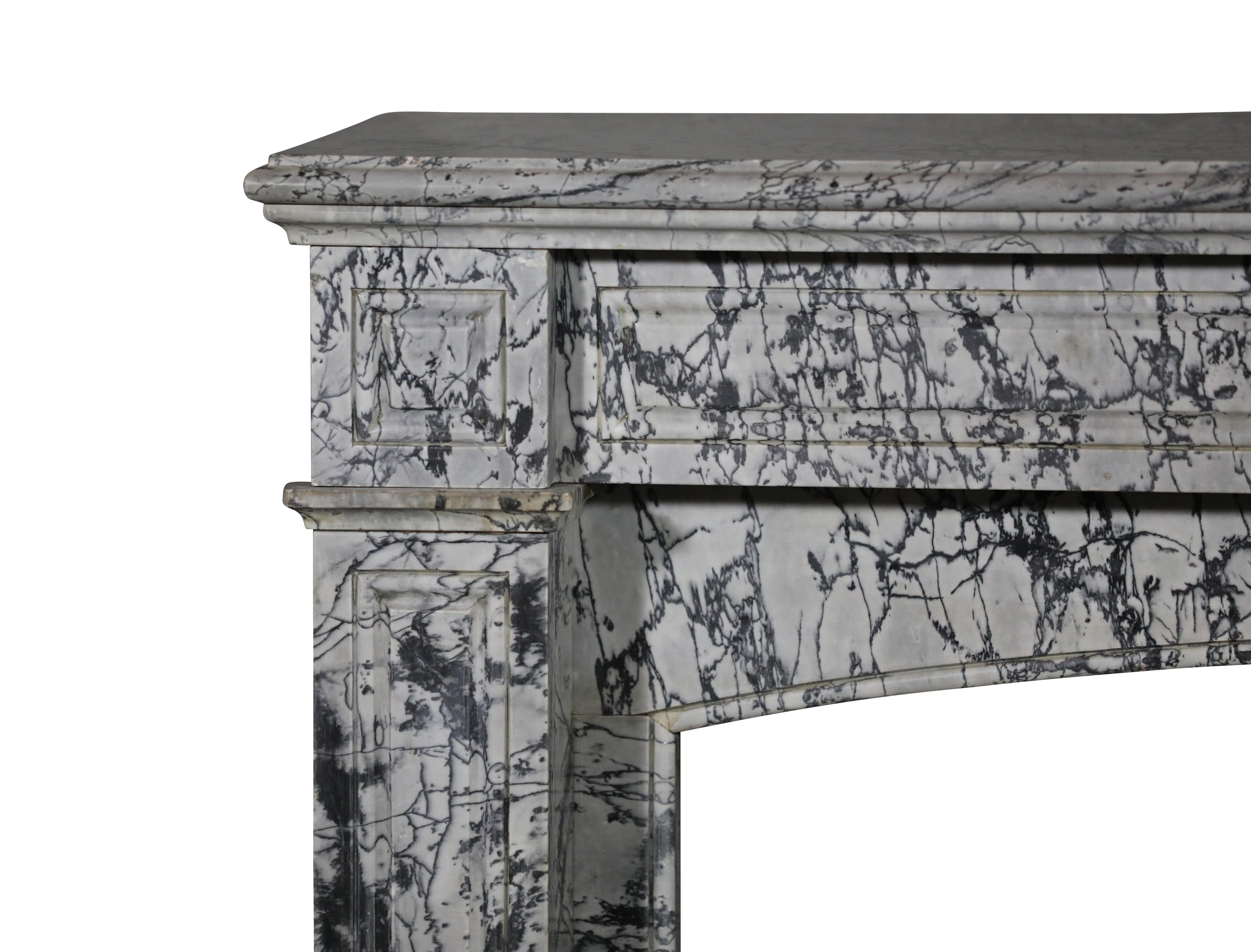19th Century Bleu Turquin Marble Fireplace Surround In Great Condition For Timeless Design For Sale