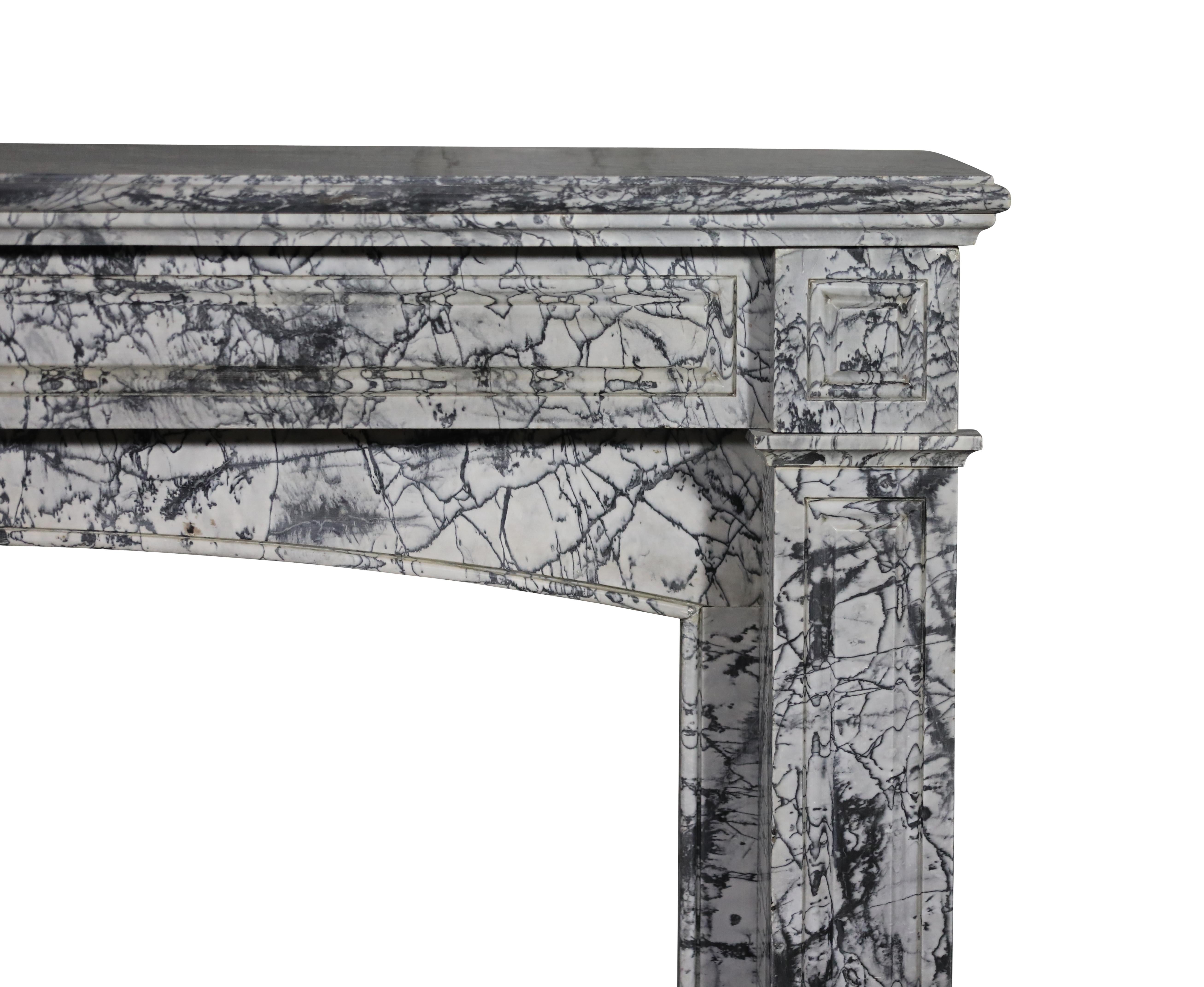 Bleu Turquin Marble Fireplace Surround In Great Condition For Timeless Design For Sale 1