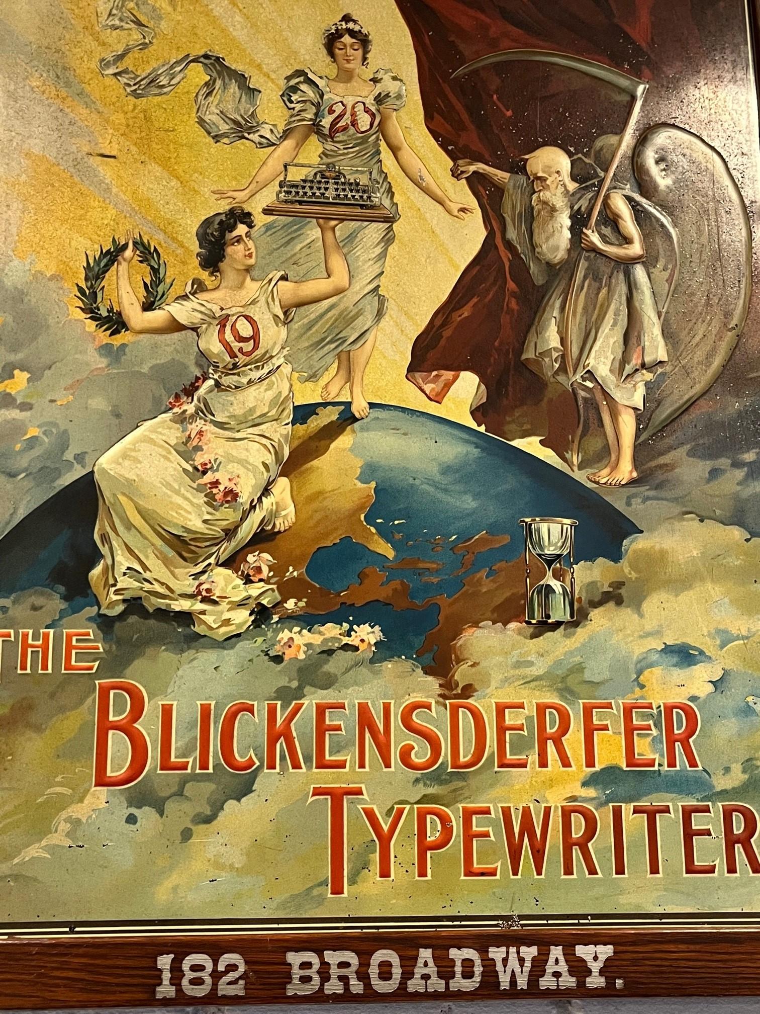 A Wonderful Blickensderfer Typewriter Advertising Sign 