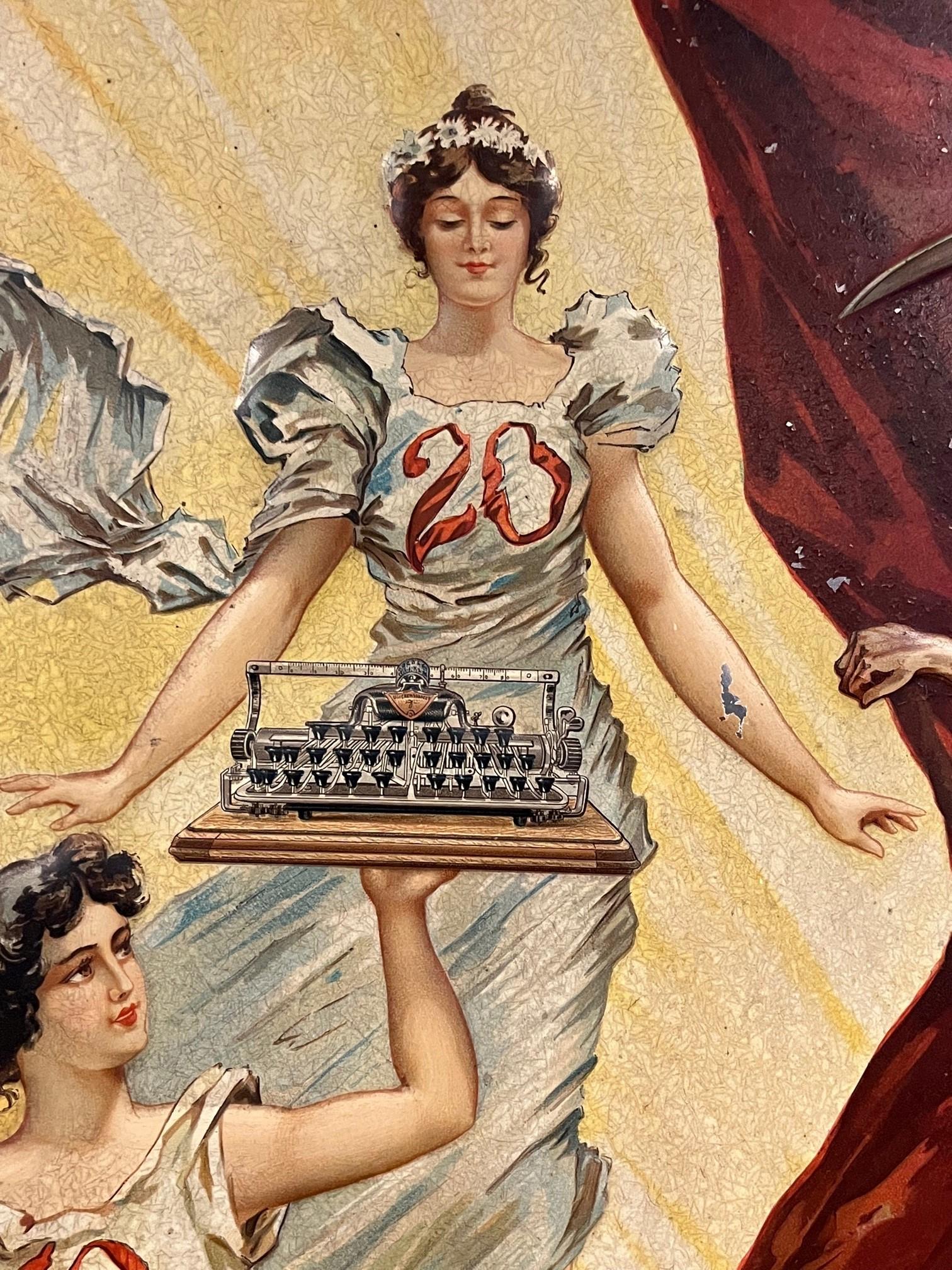 19th Century Blickensderfer Typewriter Tin Sign 