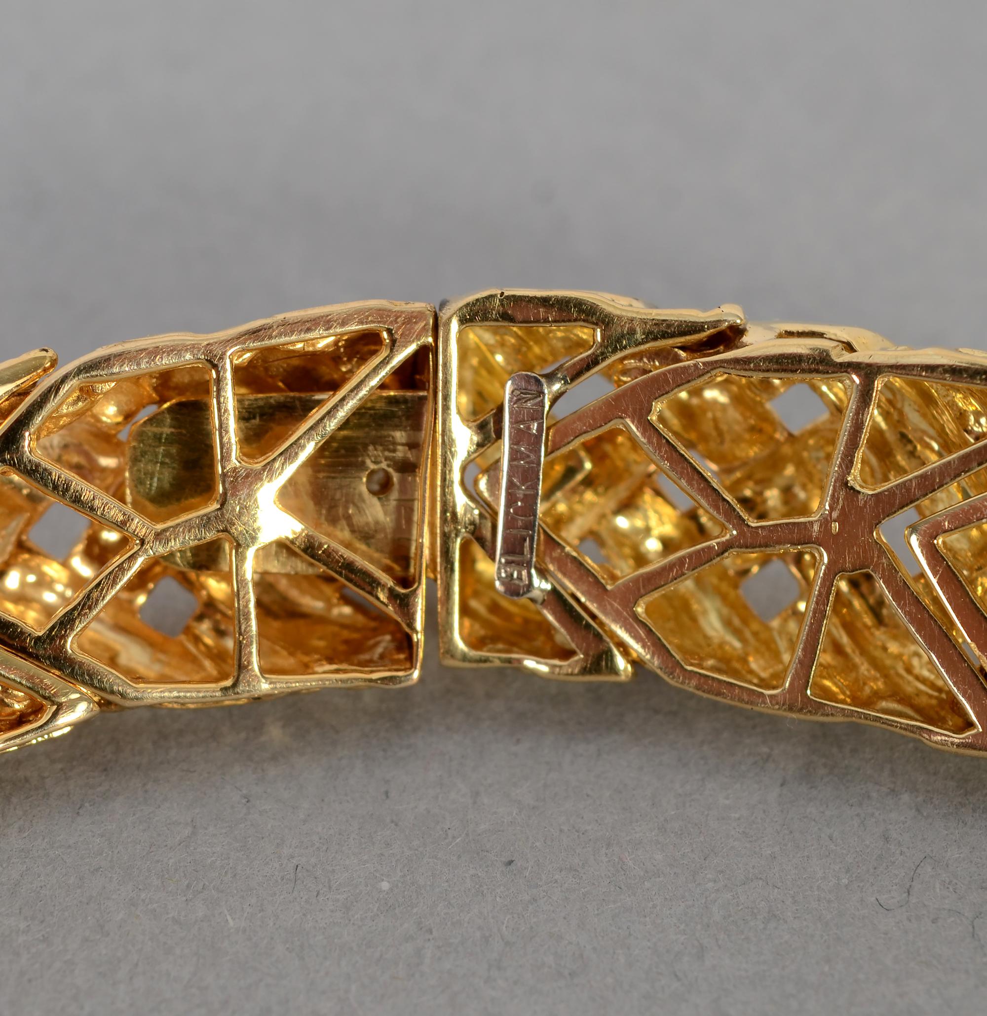 Blickman Choker-Halskette aus Gold und Diamanten mit Gitter im Zustand „Hervorragend“ im Angebot in Darnestown, MD