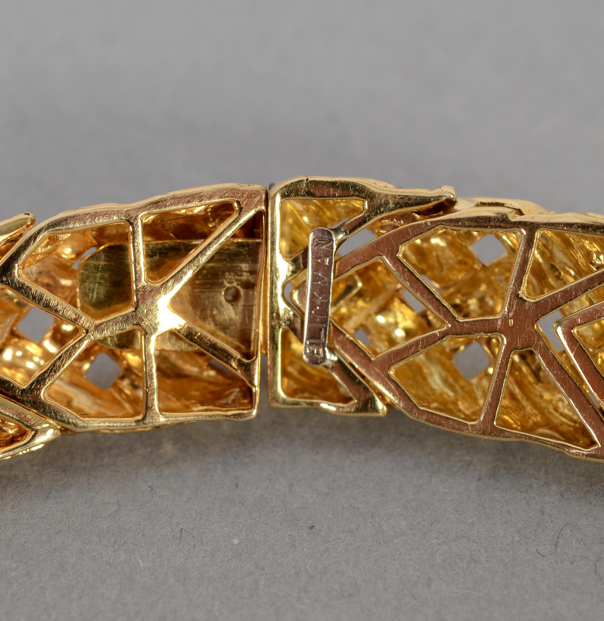 Collana girocollo in oro e diamanti a reticolo Blickman In condizioni ottime in vendita a Darnestown, MD