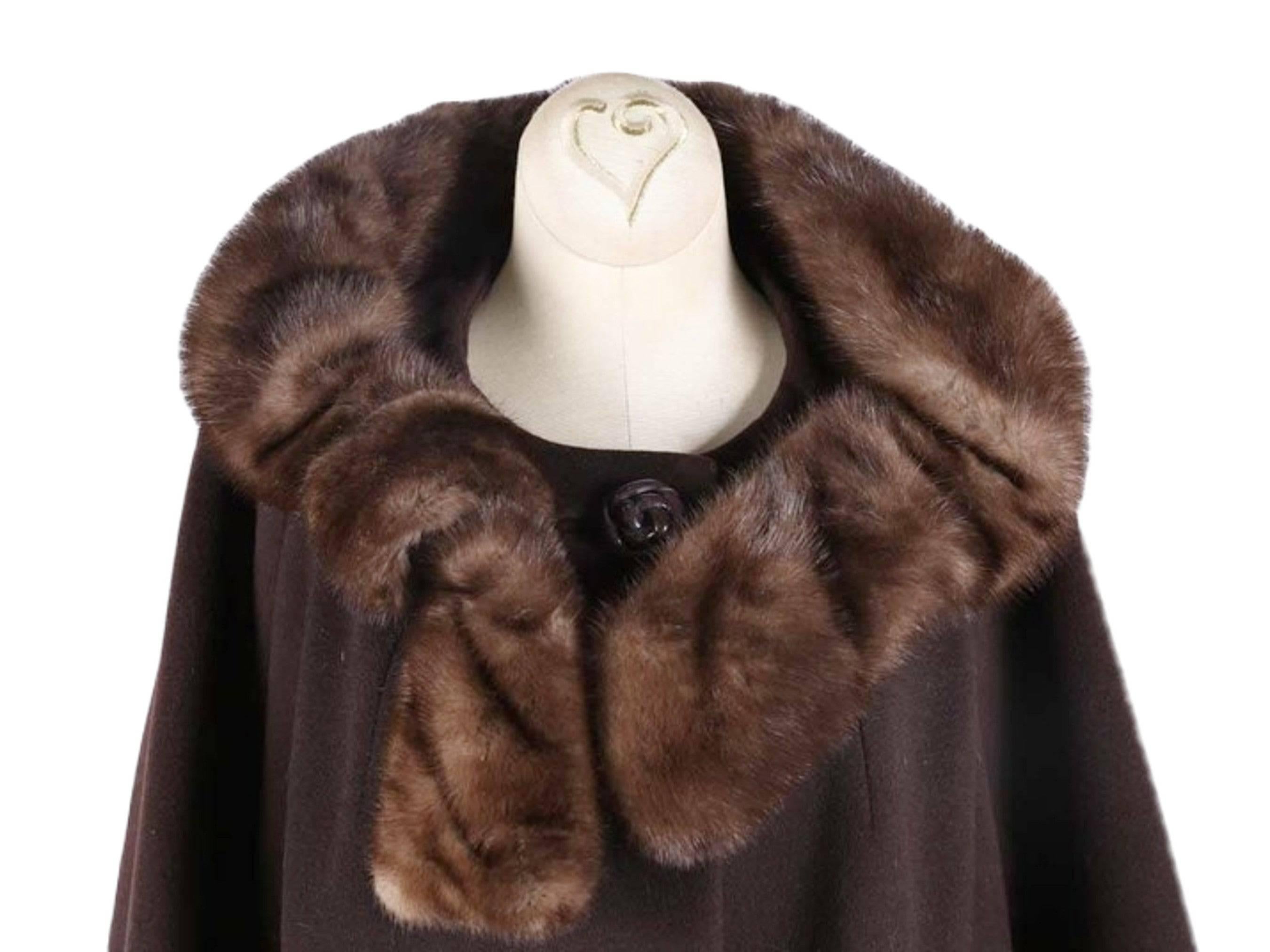 Blin+Blin Custom Couture Nerzpelz fabelhafter französischer Vintage-Wintermantel aus Wolle 1950er Jahre Damen im Angebot