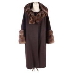 Blin+Blin Custom Couture Mink Fur Fabulous French Vintage Wool Winter Coat 1950s