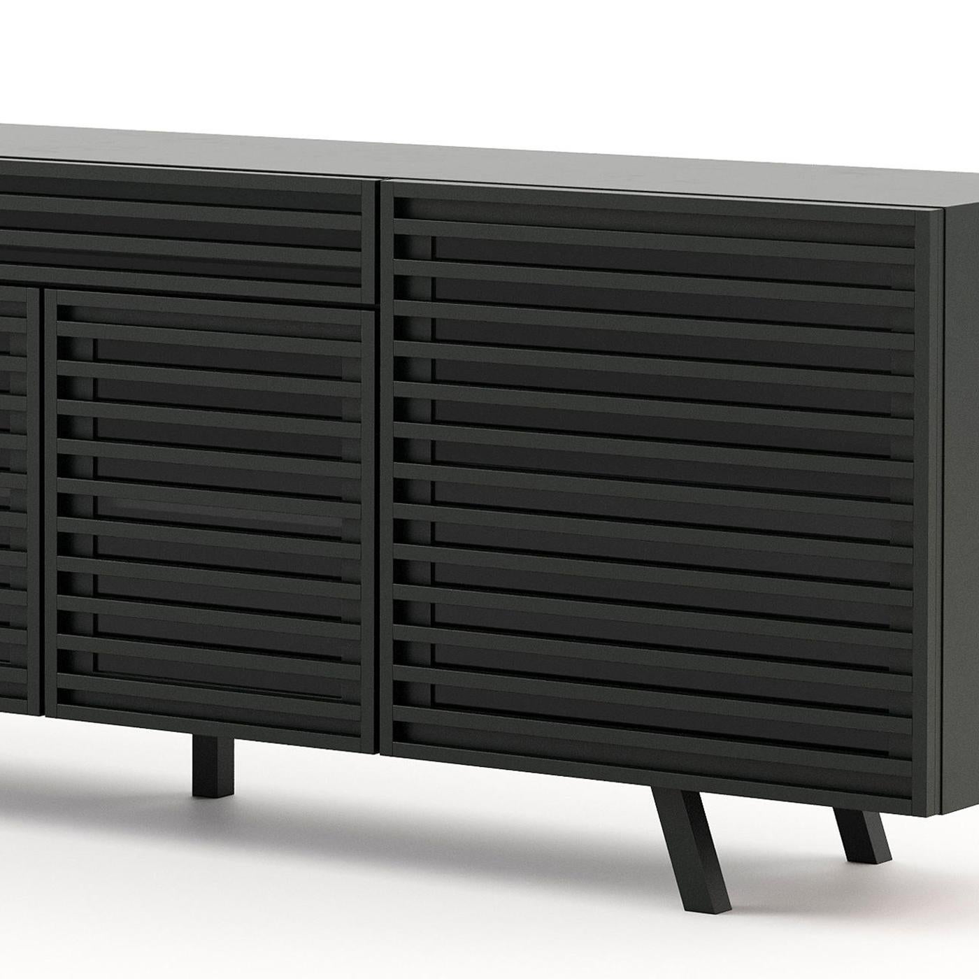 Blind Black Sideboard In New Condition For Sale In Paris, FR