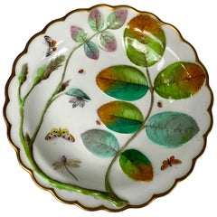 Antique Blind Earl Pattern Dish Made by Royal Worcester Porcelain in England Circa 1870