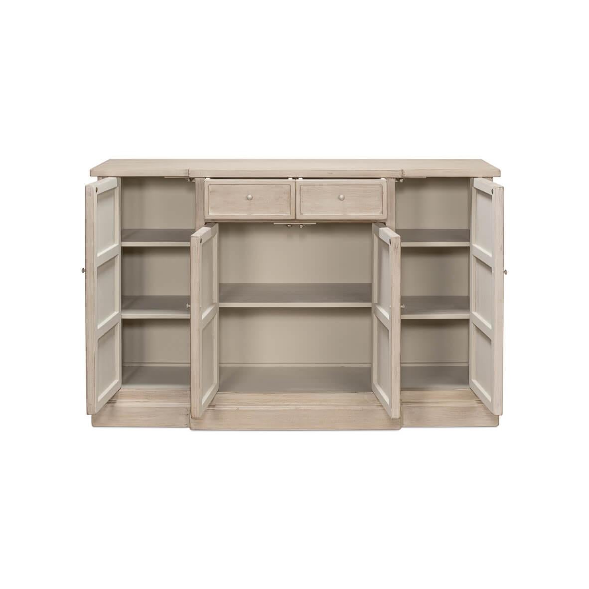 Georgian Blind Fret Breakfront Sideboard For Sale