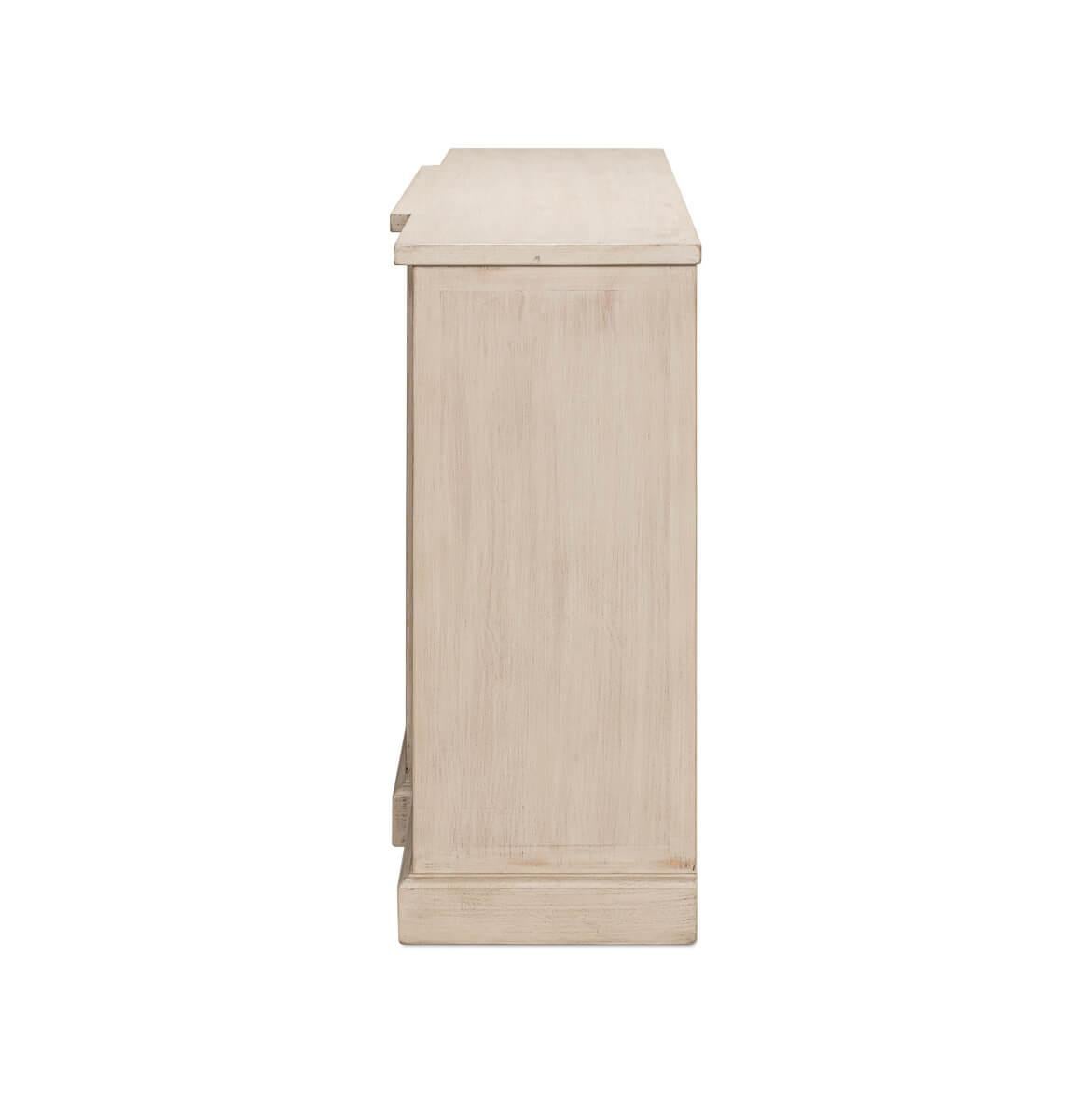 Wood Blind Fret Breakfront Sideboard For Sale
