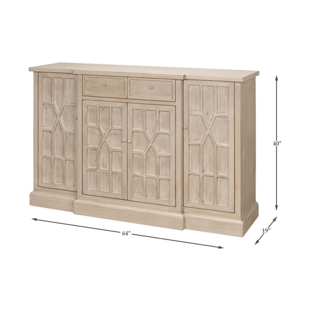 Blind Fret Breakfront Sideboard For Sale 2