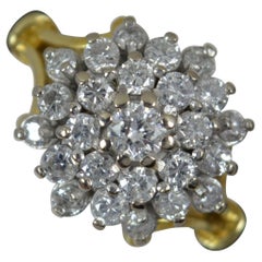 Bling 1,00 Karat Diamant und 18 Karat Gelbgold Cluster-Ring