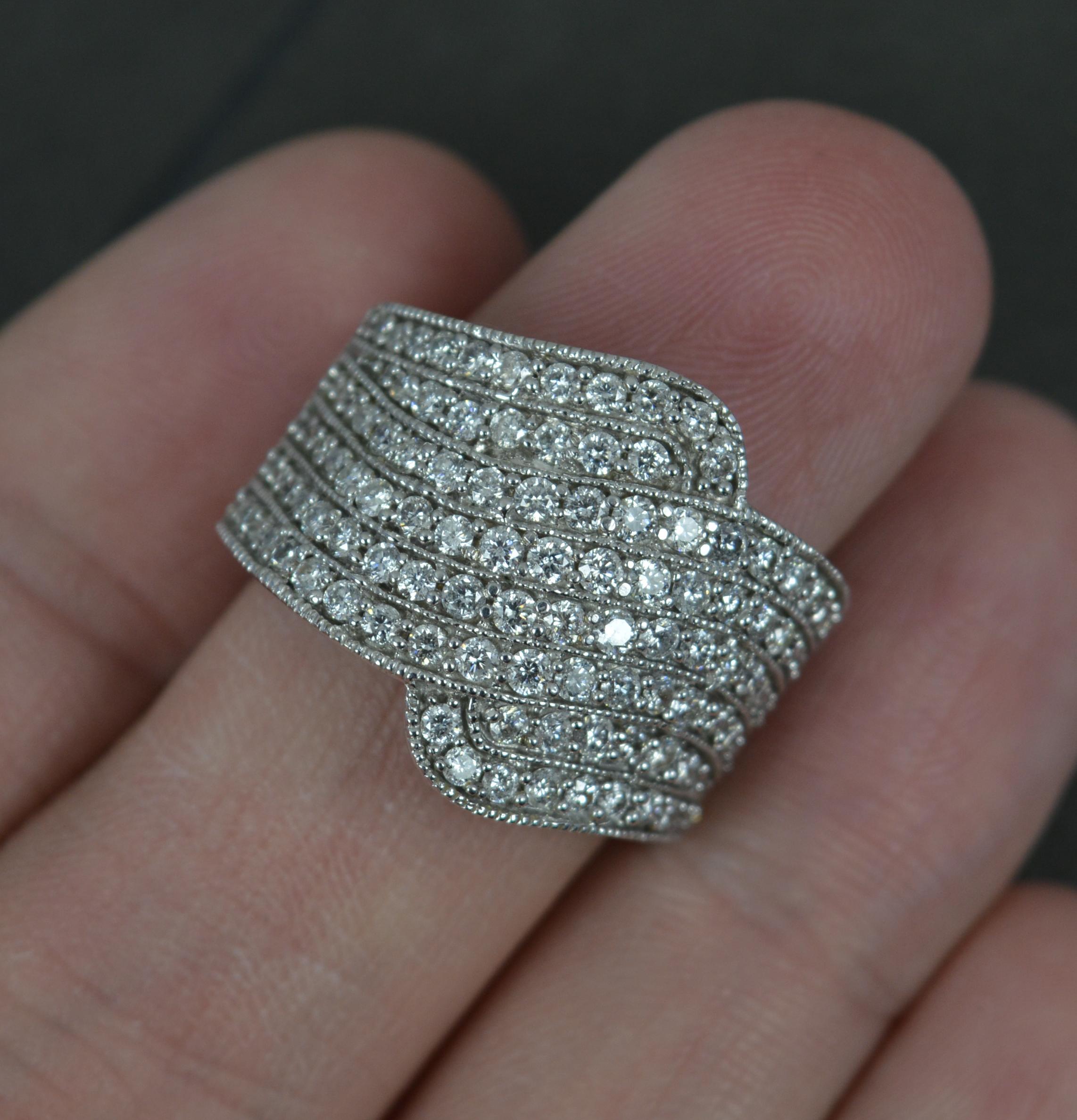 Bling 1.50 Carat Diamond and 18 Carat White Gold Cluster Cocktail Ring In Excellent Condition For Sale In St Helens, GB