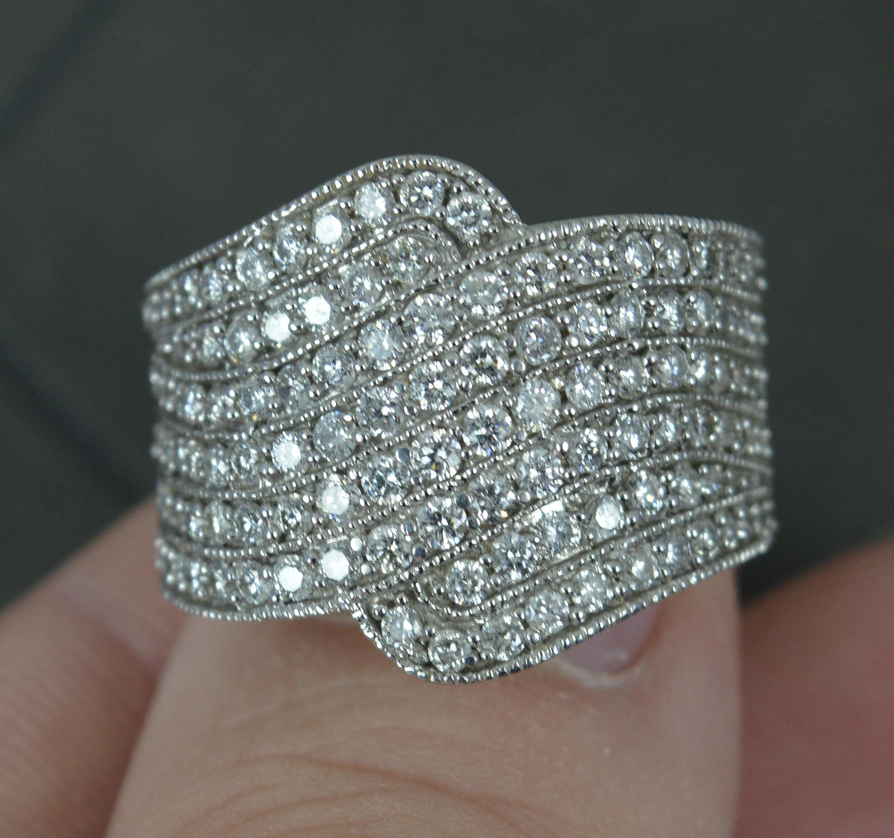 Women's Bling 1.50 Carat Diamond and 18 Carat White Gold Cluster Cocktail Ring For Sale