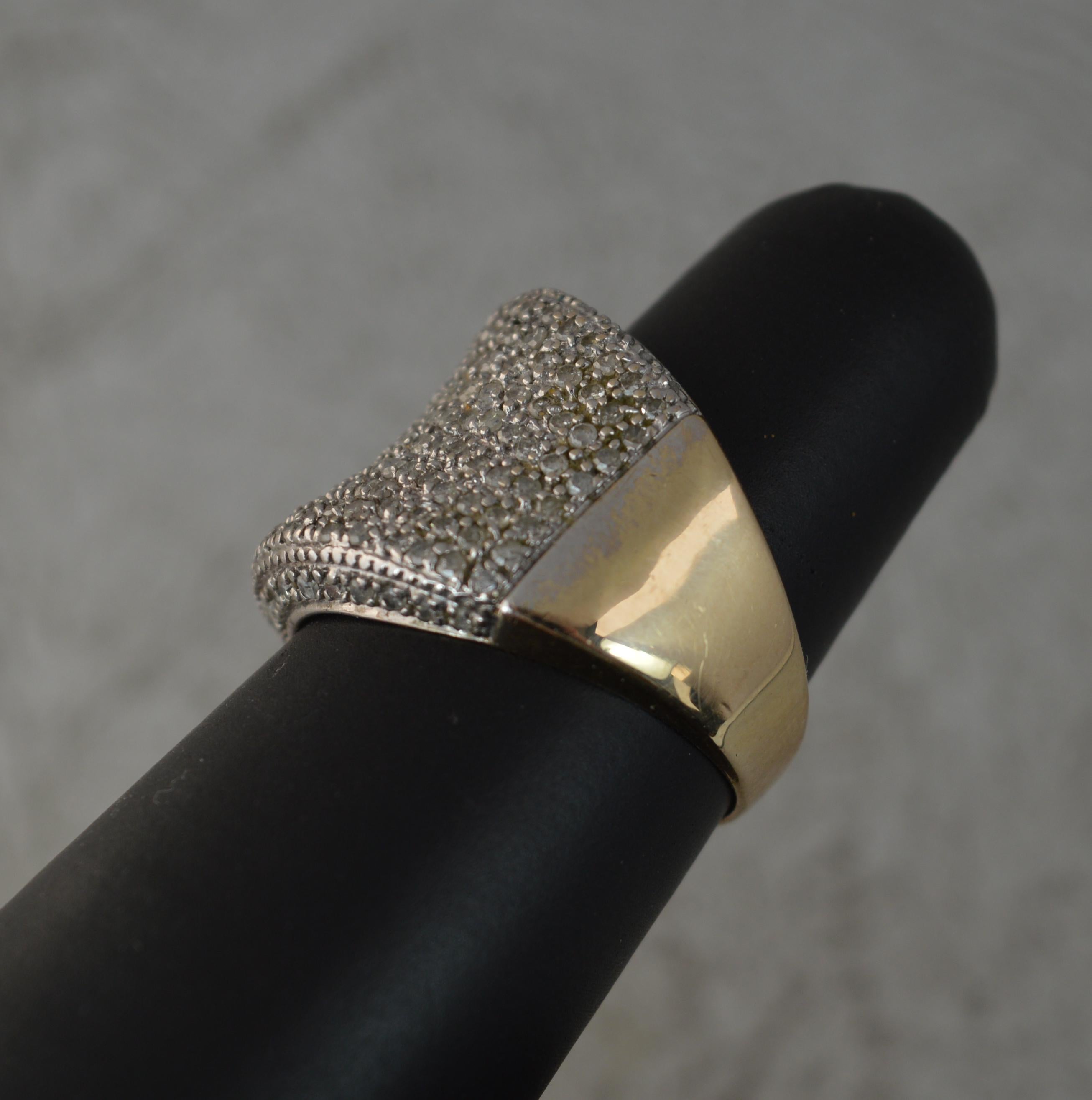 Women's Bling 1.50 Carat Diamond and 9 Carat Gold Cluster Ring For Sale