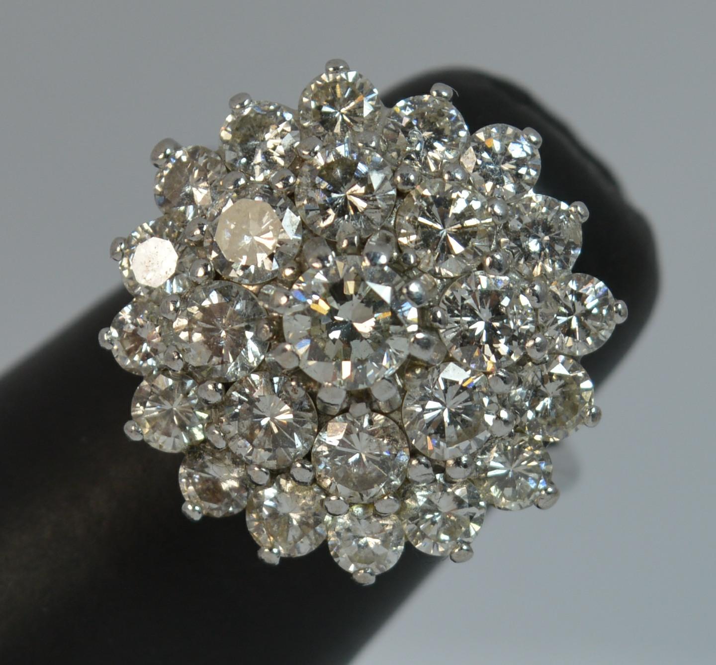 Bling 18 Carat White Gold and 2.75 Carat Diamond Cluster Cocktail Ring 8