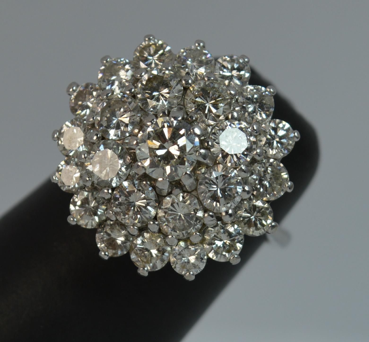Bling 18 Carat White Gold and 2.75 Carat Diamond Cluster Cocktail Ring 9