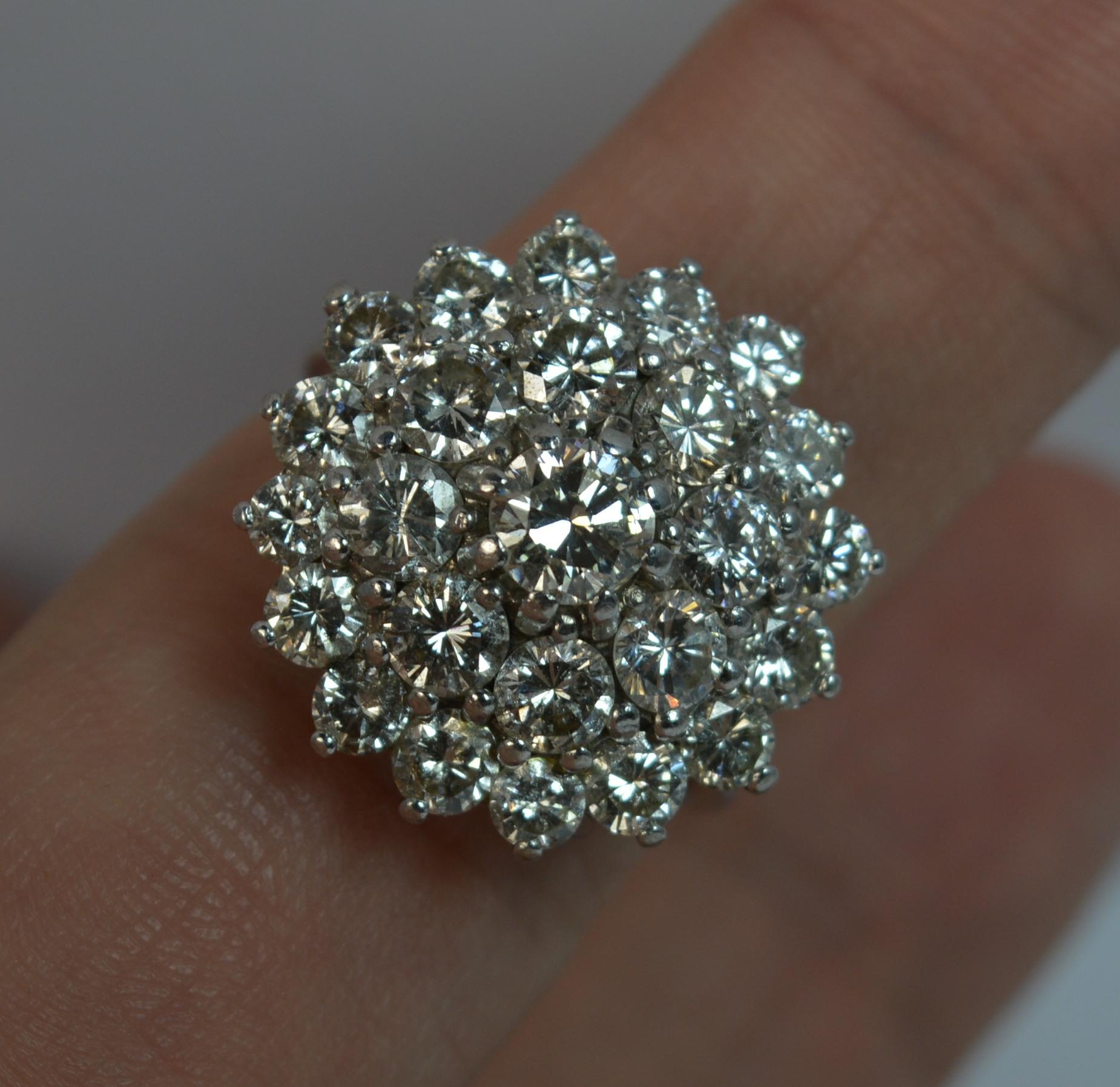 Bling 18 Carat White Gold and 2.75 Carat Diamond Cluster Cocktail Ring In Excellent Condition In St Helens, GB