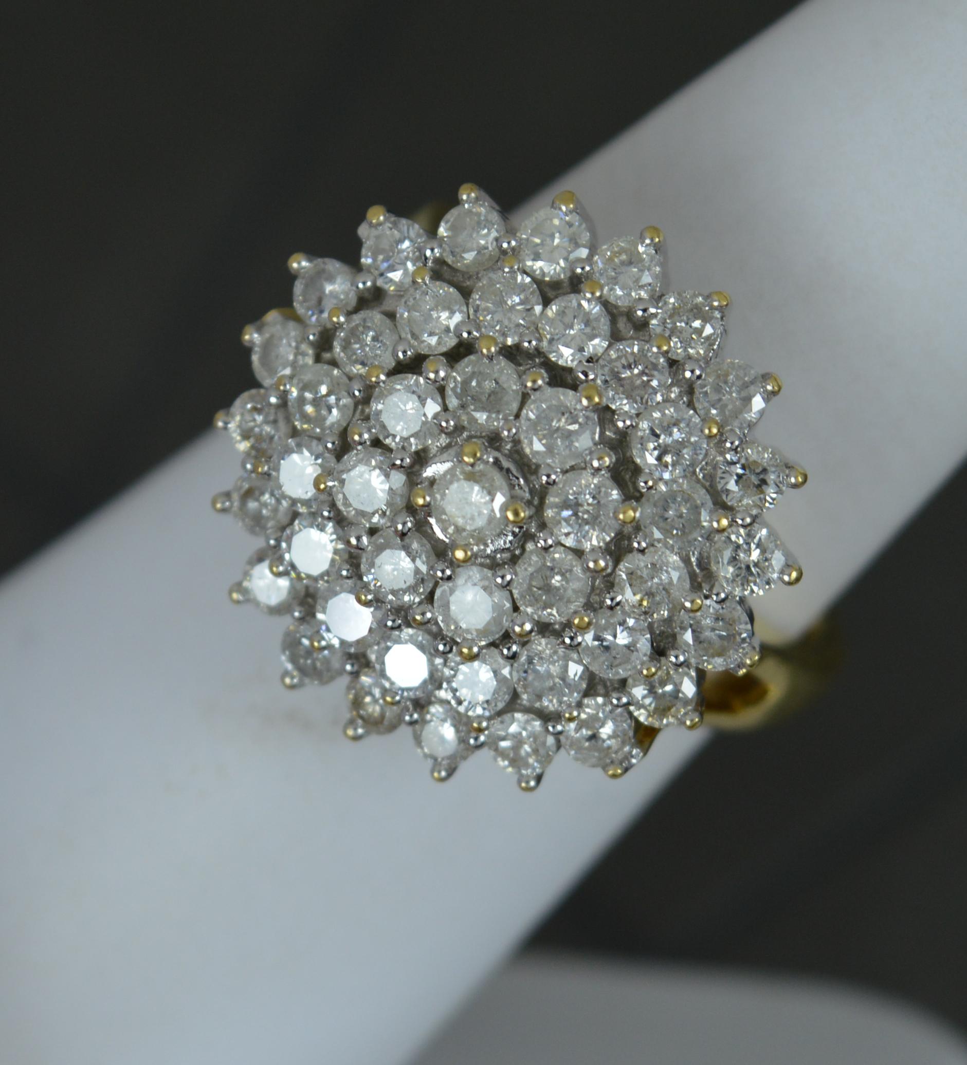 Bling 2.00 Carat Diamond and 18ct Yellow Gold Cluster Ring For Sale 5