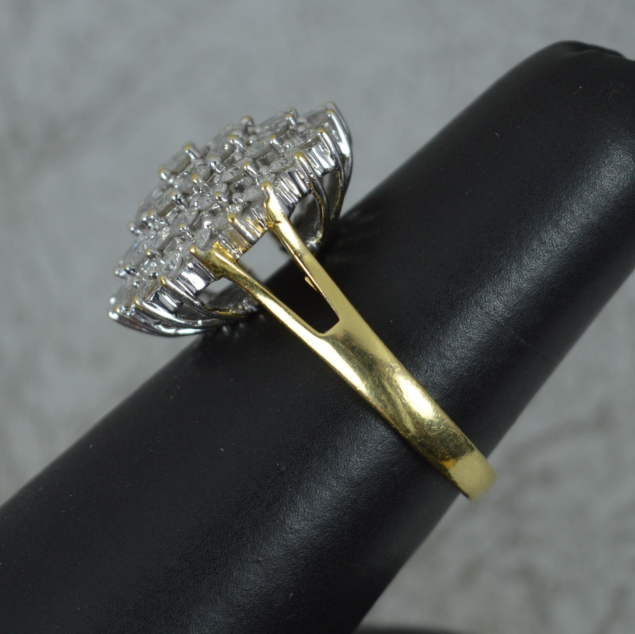 Bling 2.00 Carat Diamond and 18ct Yellow Gold Cluster Ring For Sale 6