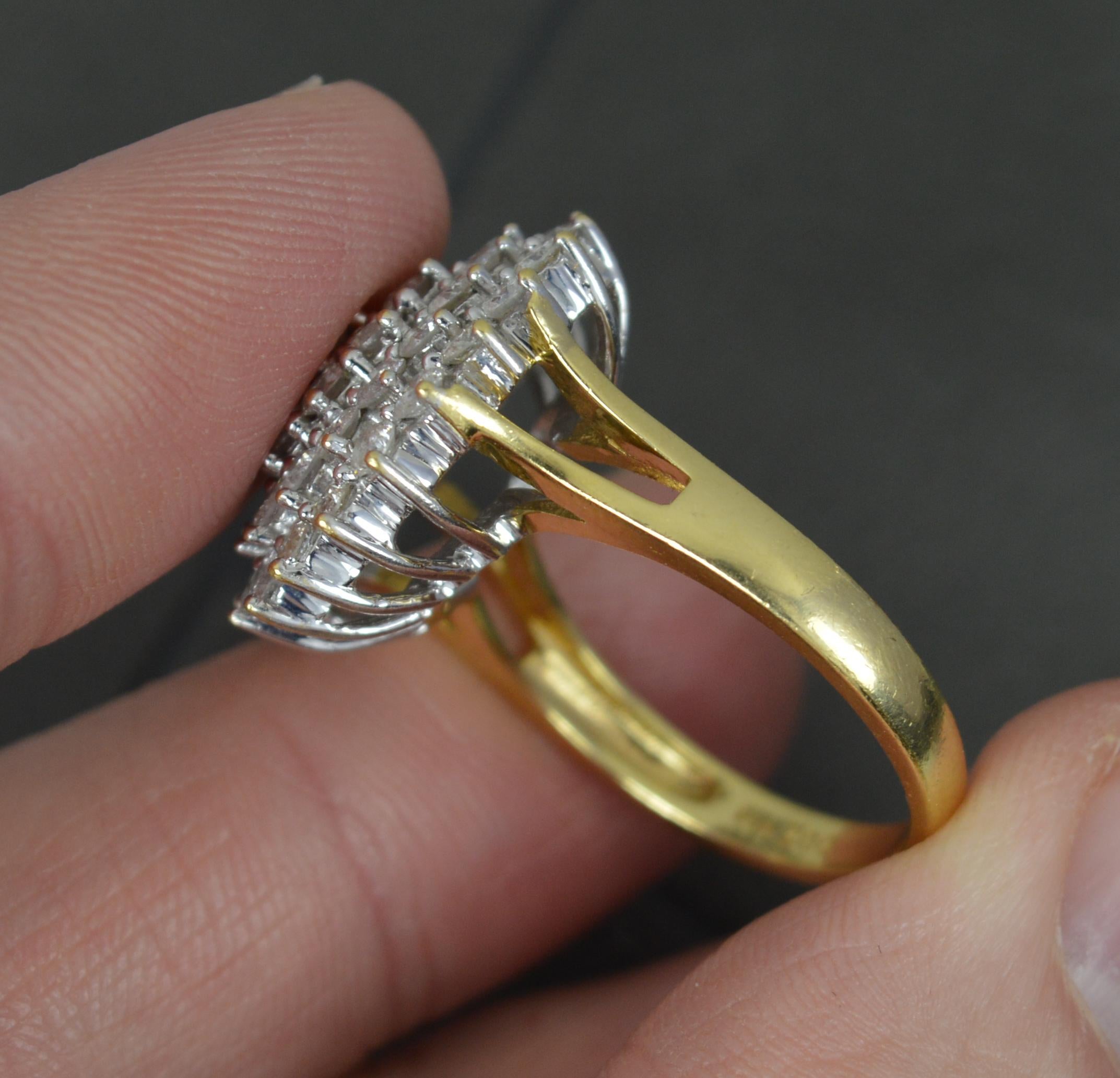 Bling 2.00 Carat Diamond and 18ct Yellow Gold Cluster Ring For Sale 2