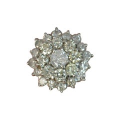 Bling 4.25 Carat Diamond 18 Carat White Gold Cluster Ring
