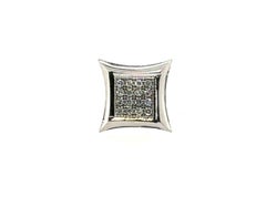 Bling Diamond Single Earring Mined 1ct Look Screwback White Gold