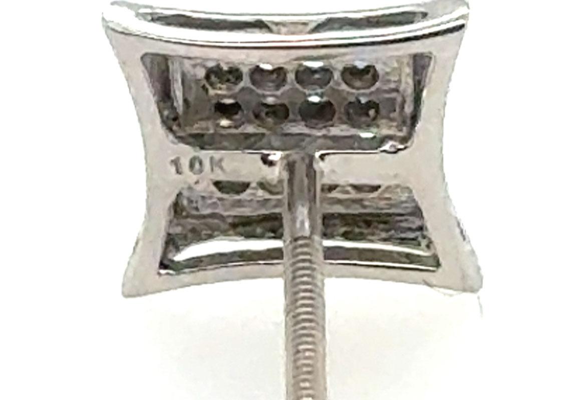 Bling Diamond Single Ohrring Mined 1ct Look Screwback Weißgold im Angebot 1