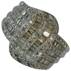Bling Natural Diamond 10 Carat White Gold Cluster Ring