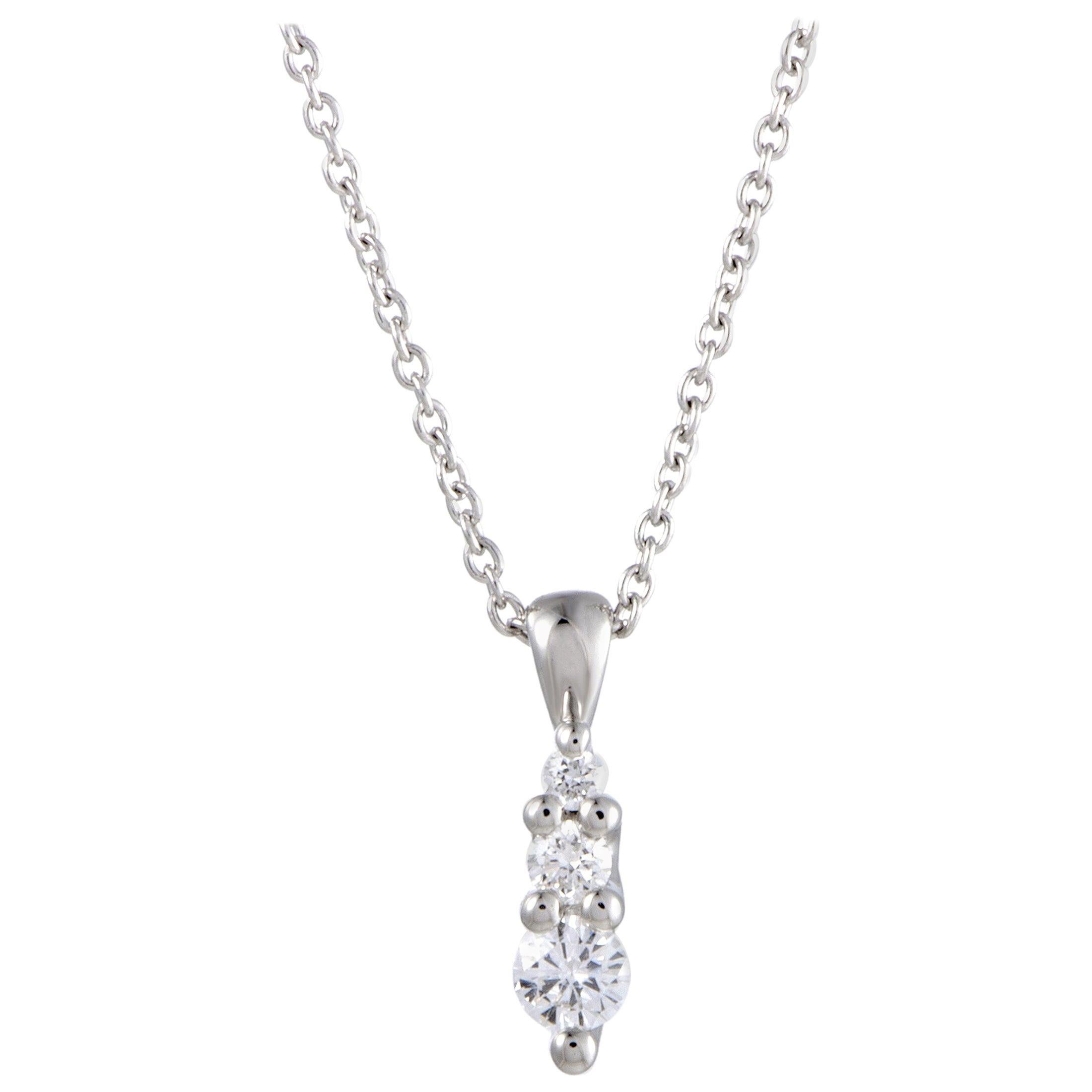 Bliss 18 Karat White Gold Diamond Pendant Necklace