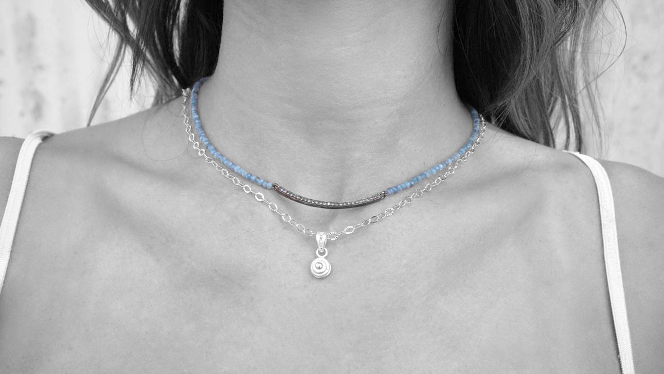 Bead Bliss and Peace Silver Necklace