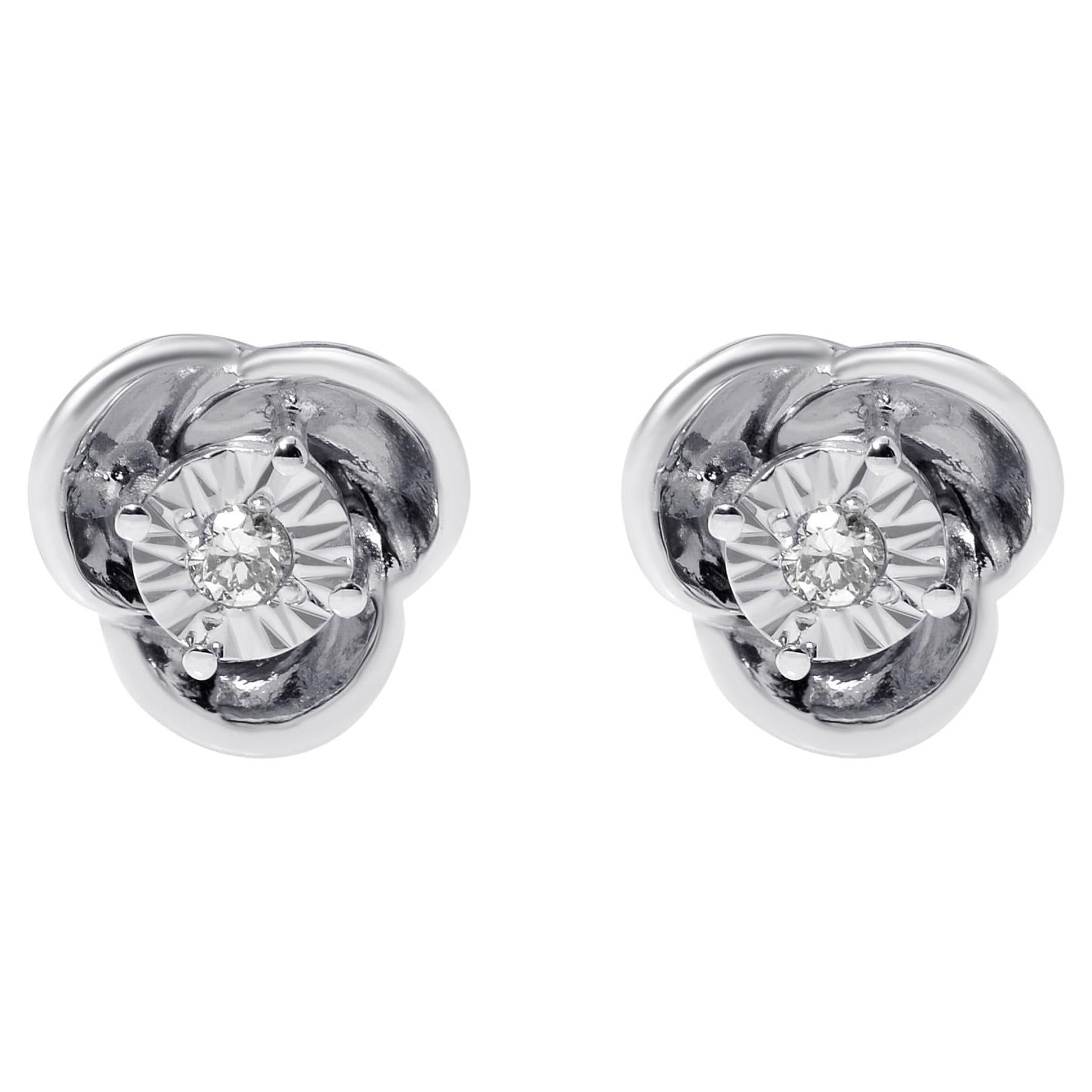 Bliss by Damiani 18k Rose Gold, Diamond Hearts Stud Earrings For Sale