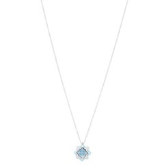 Bliss by Damiani Blue Topaz Diamond Pendant Necklace 18K White Gold 0.88cttw